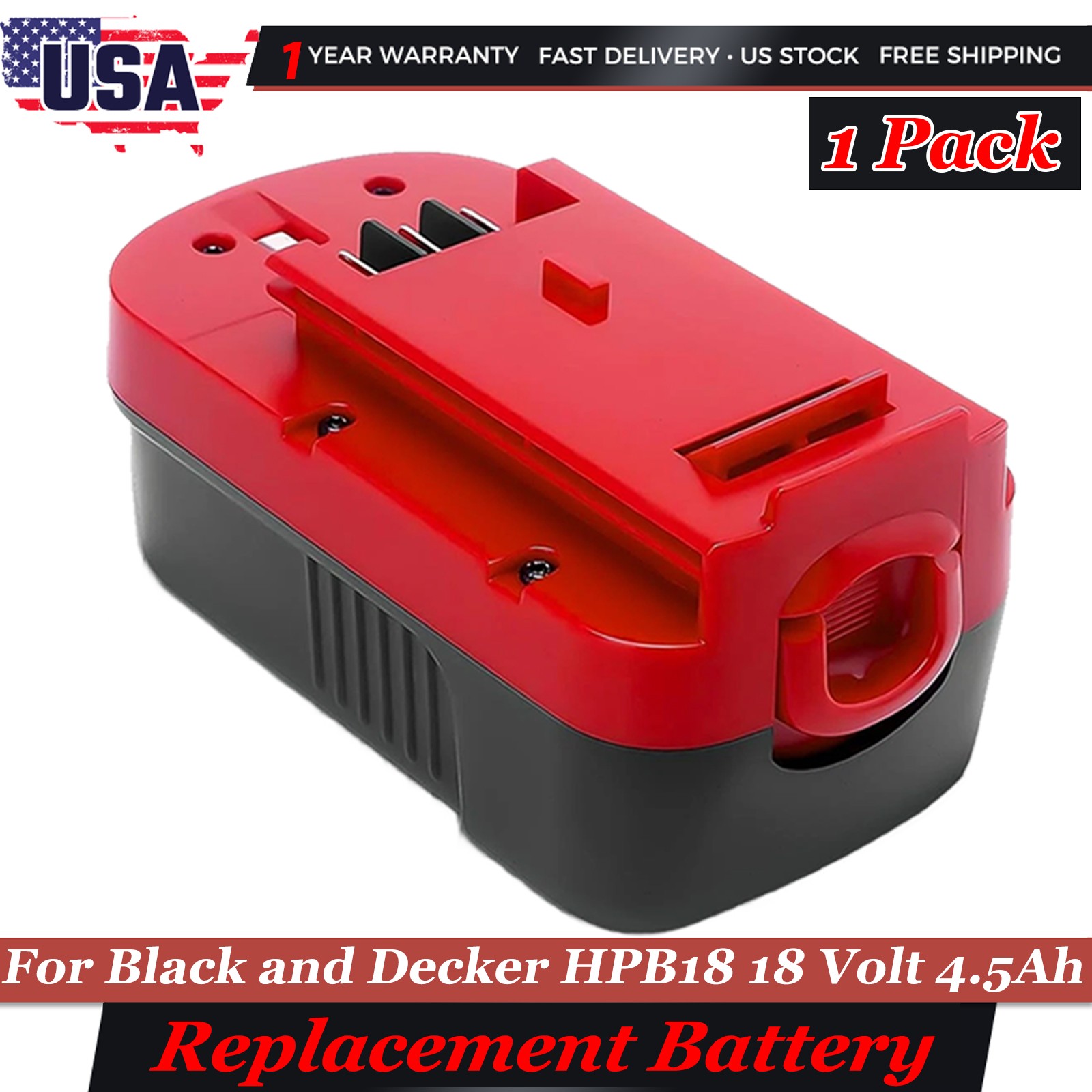1/2/3/4PACK 18V 4.5Ah Ni-MH Battery for Black+Decker HPB18-OPE FS18BX 244760-01