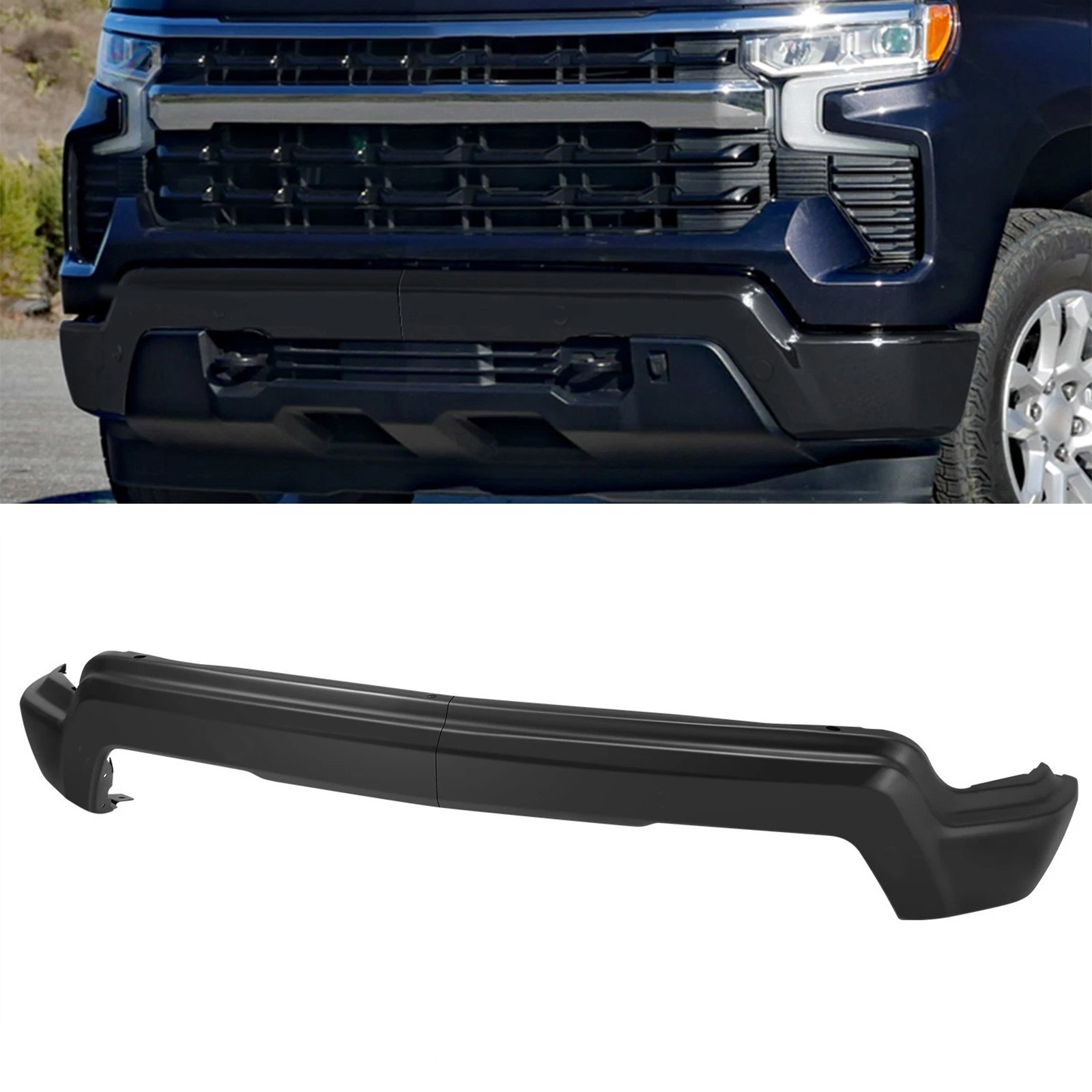 Black Steel Front Bumper Face Bar For 2022-2023 Chevy Silverado 1500 GM1002894