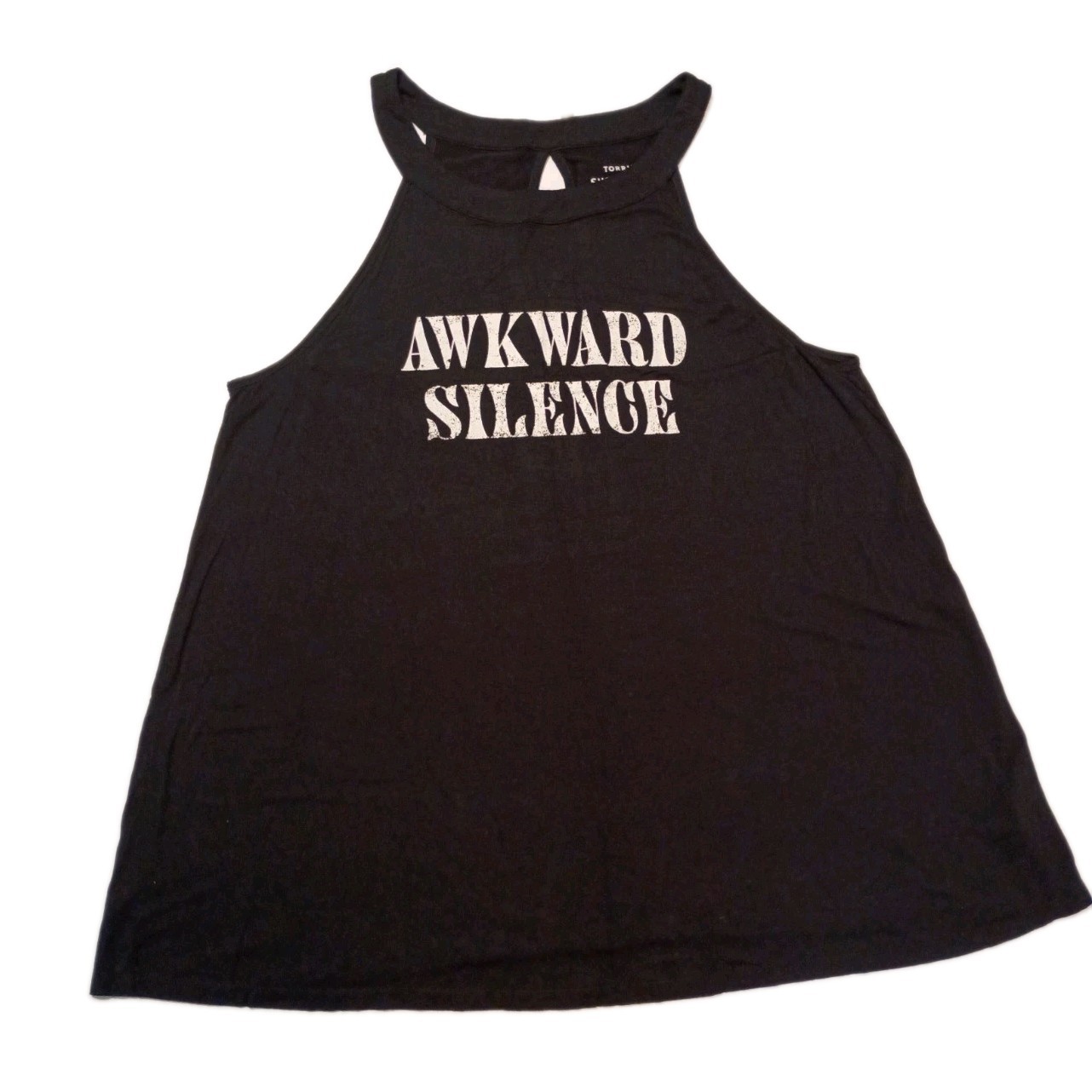 Torrid Super Soft Knit Graphic Tank Top Scoop Neck Stretch 1X Plus Black