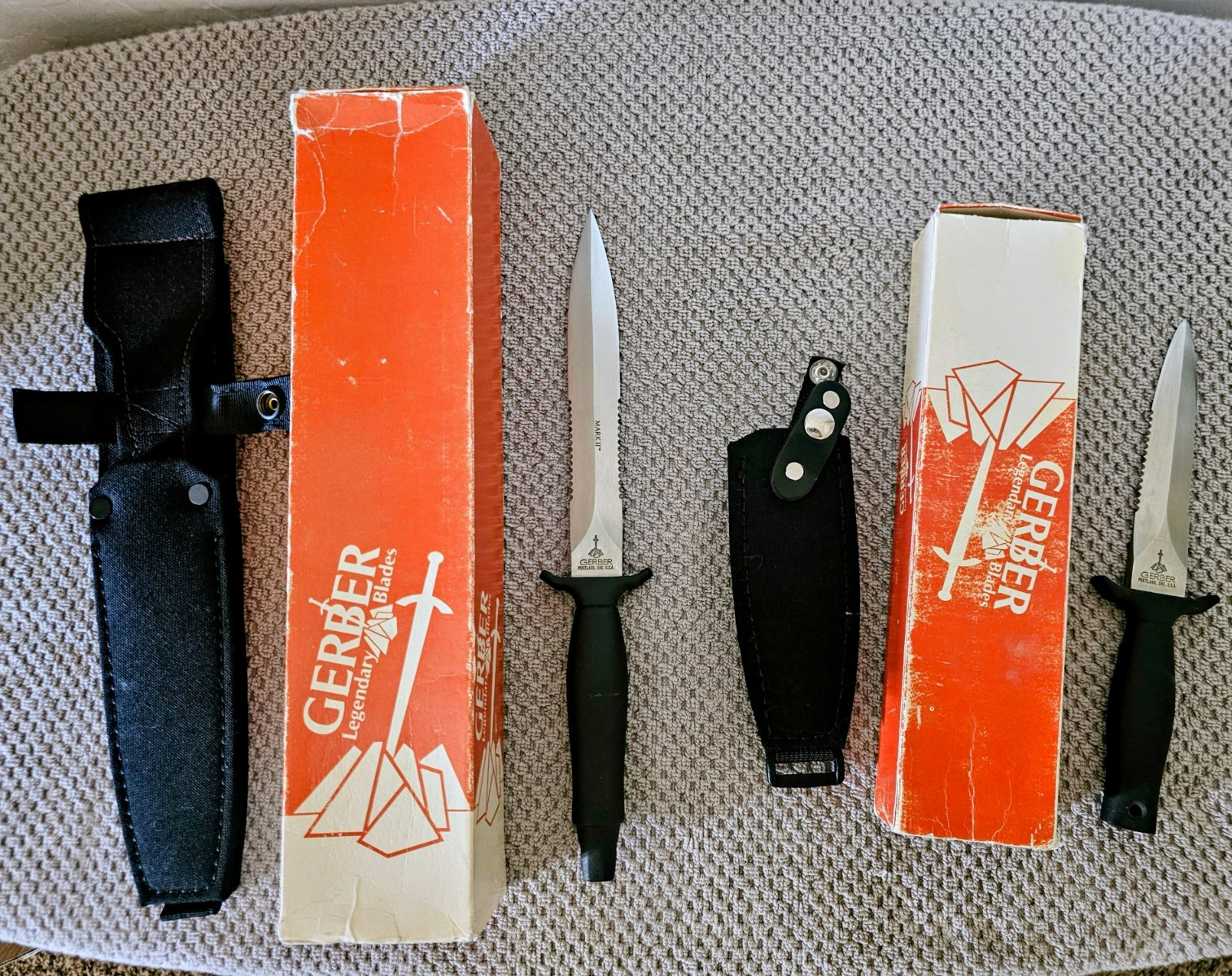 Two Vintage Gerber Combat / Survival Knives. Mark I / Mark II