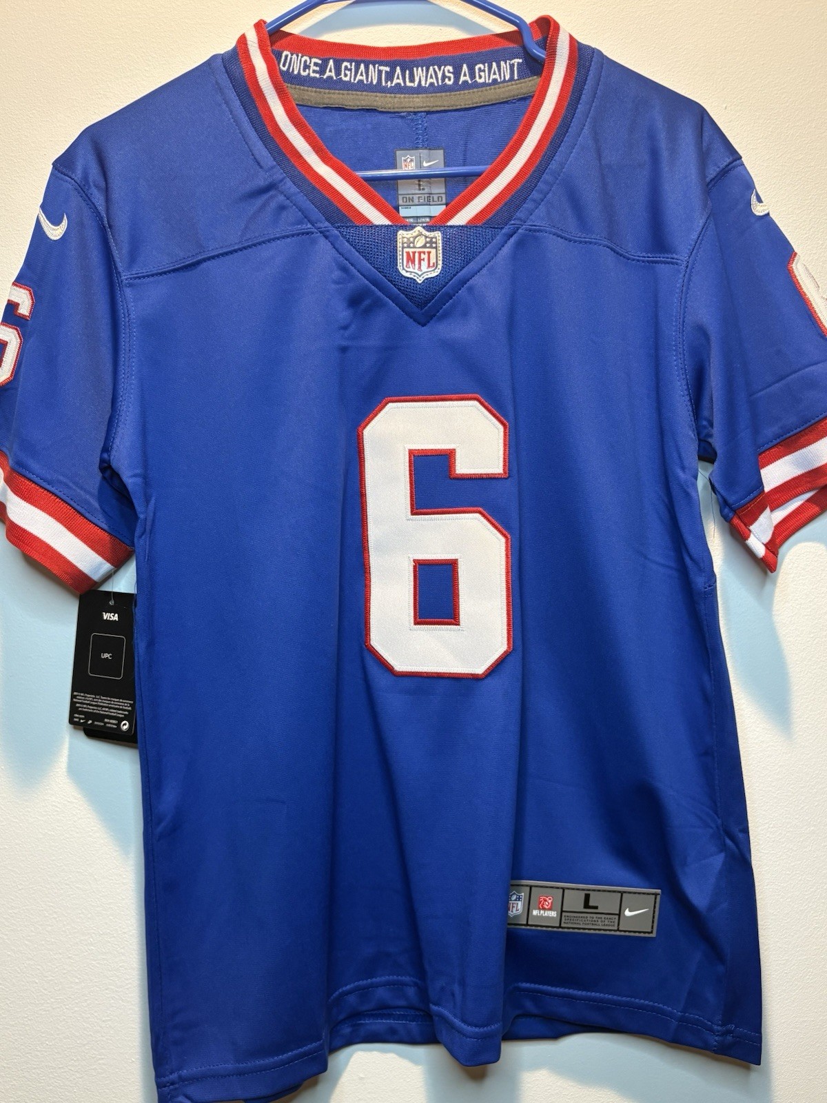 New Jaxson Dart Youth Large (age 14-16) New York Giants Stitched Jersey