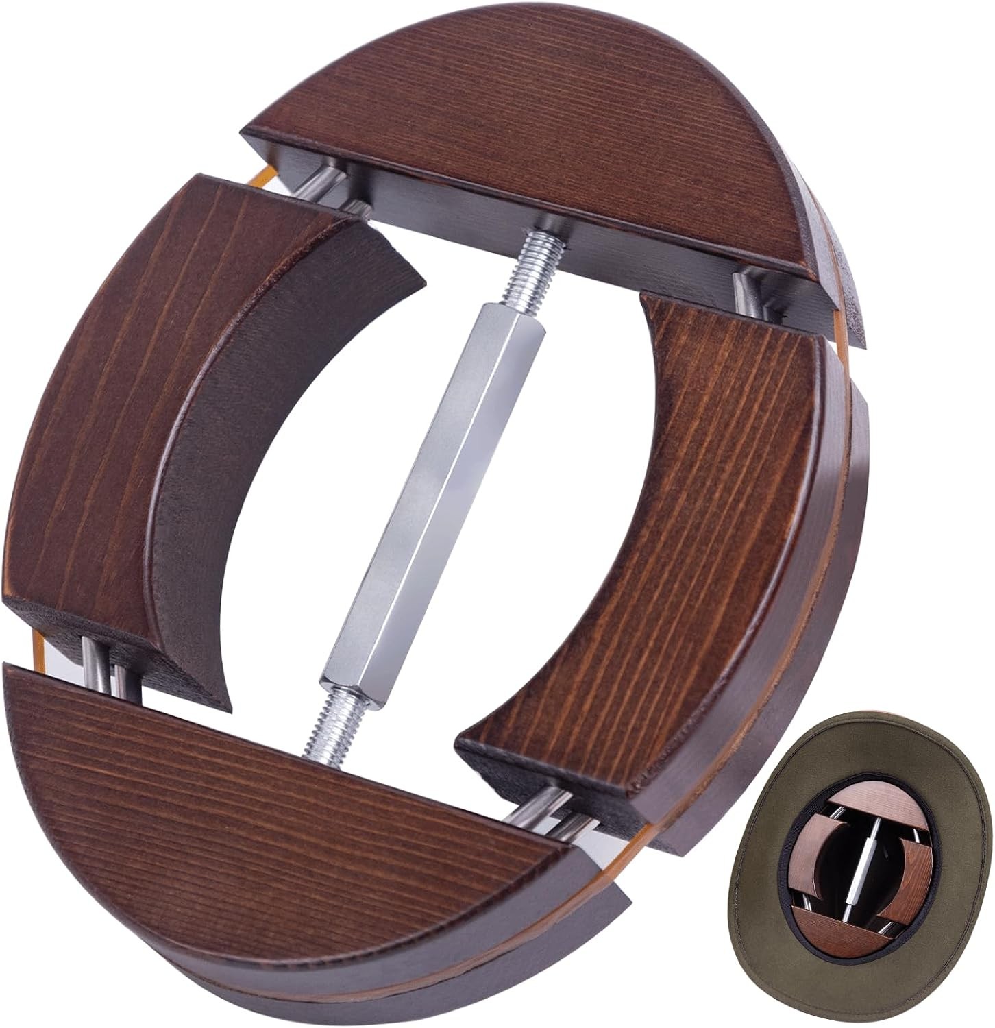4-Way Hat Stretcher,Wooden Hat Stretcher for Fitted Hats,Stretched Length 7.1 4-Way Hat Stretcher,Wooden Hat Stretcher for Fitted Hats,Stretched Length 7.1