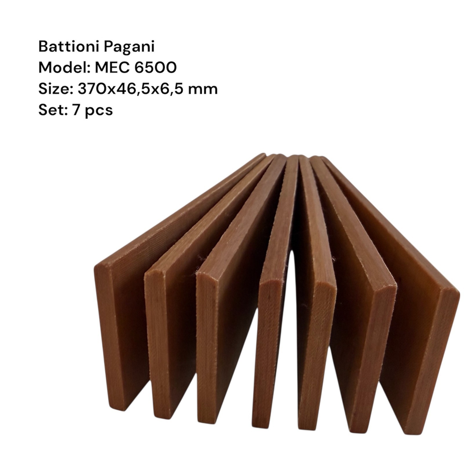 7 pcs, 370x46,5x6,5 mm Vanes for vacuum pump MEC 6500  BATTIONI PAGANI