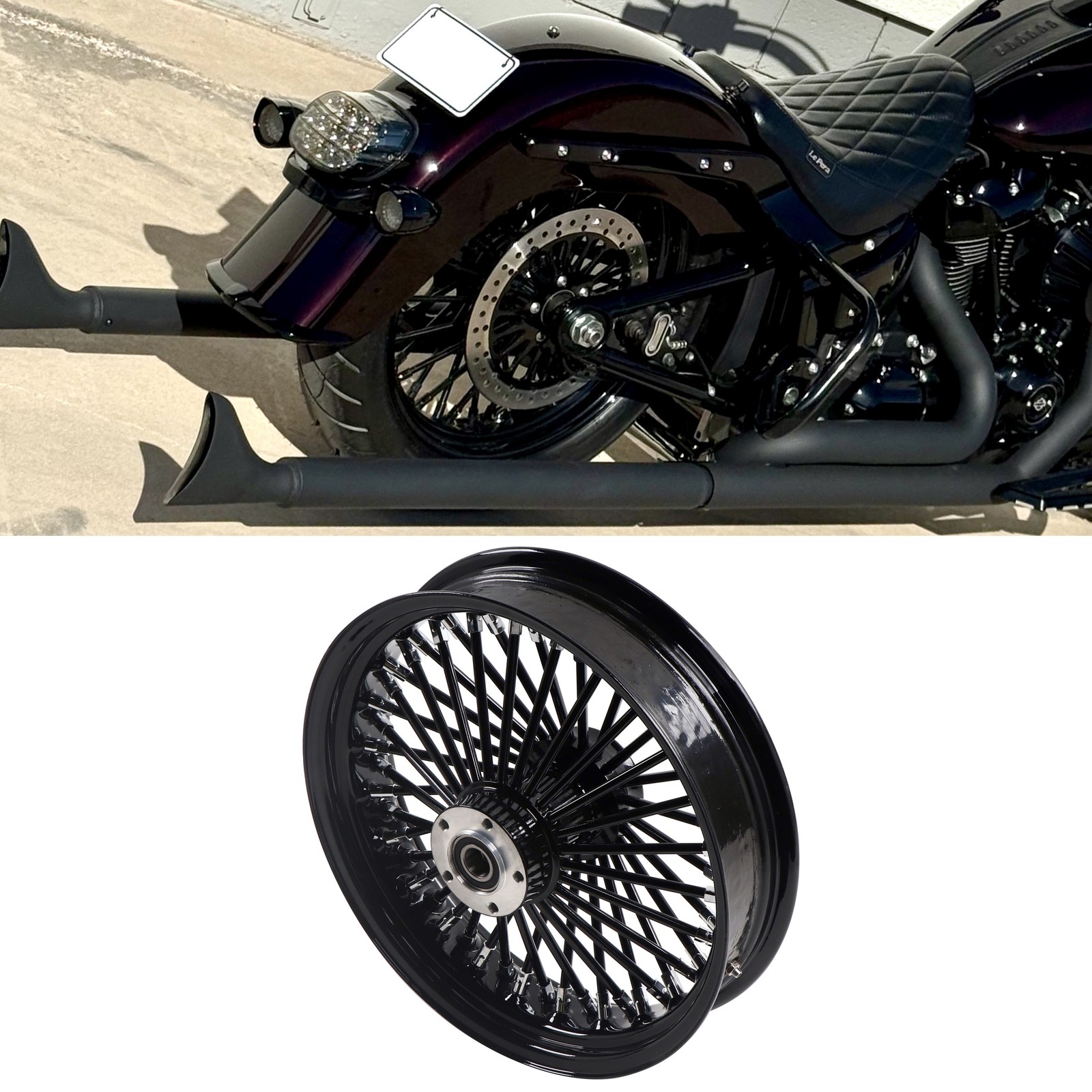 FatFlex 16*3.5\'\'Rear Wheel Fat Spokes for00-07Harley Touring/Softail/Dyna Models
