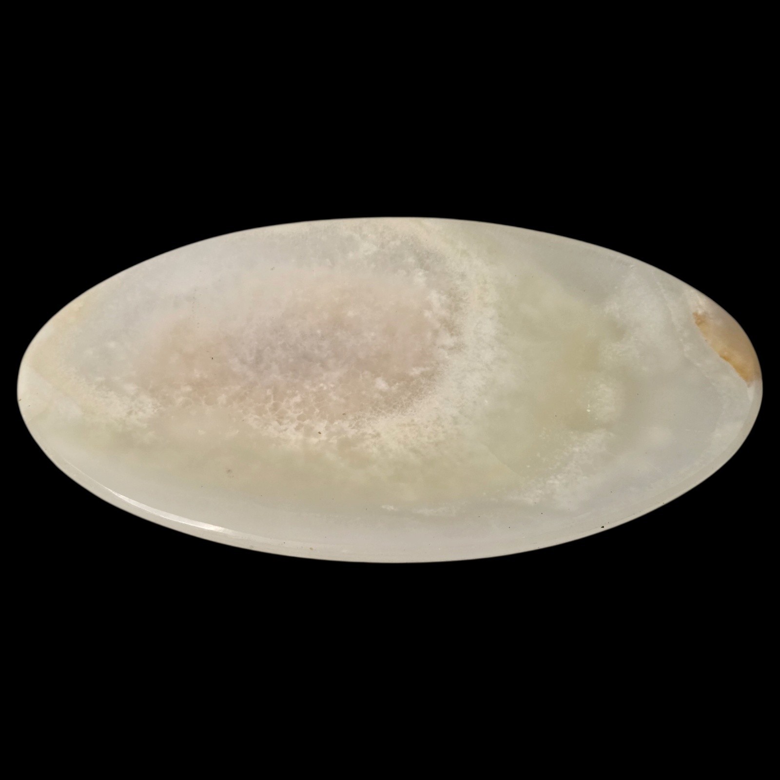 Vintage Alabaster Onyx Stone Dish Bowl Organic Modern Boho Sculptural Decor Tray