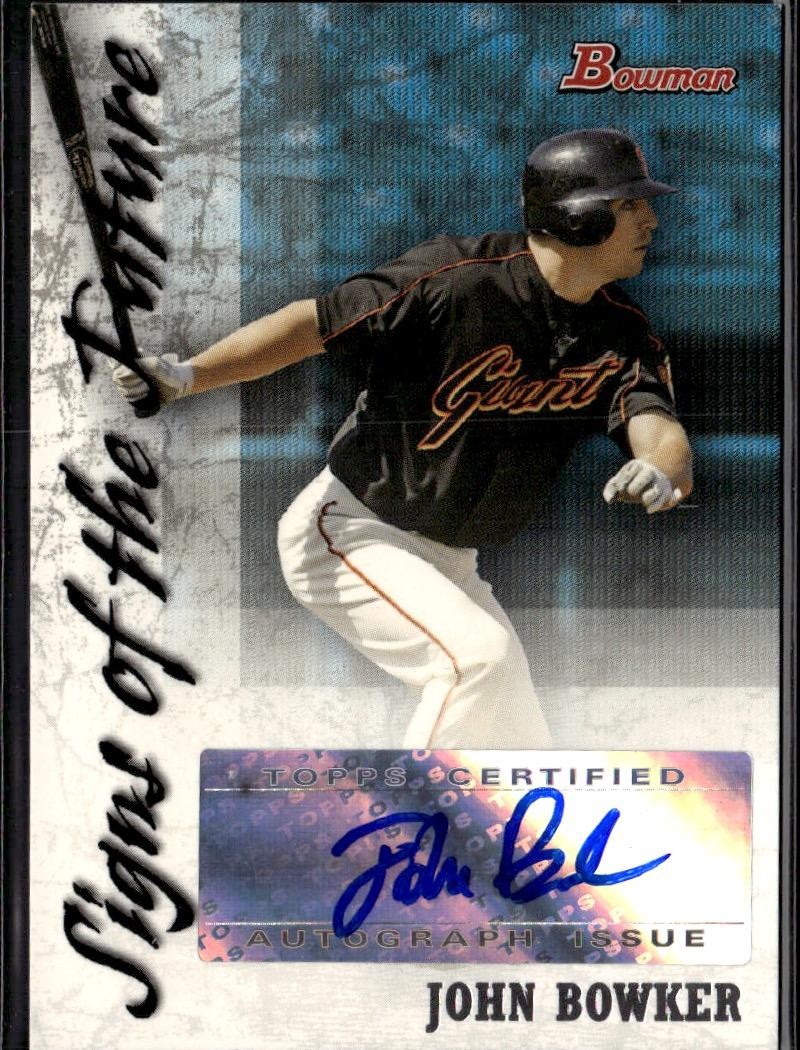 2007 Bowman #SOF-JBB John Bowker Signs of the Future 2007 Bowman #SOF-JBB John Bowker Signs of the Future
