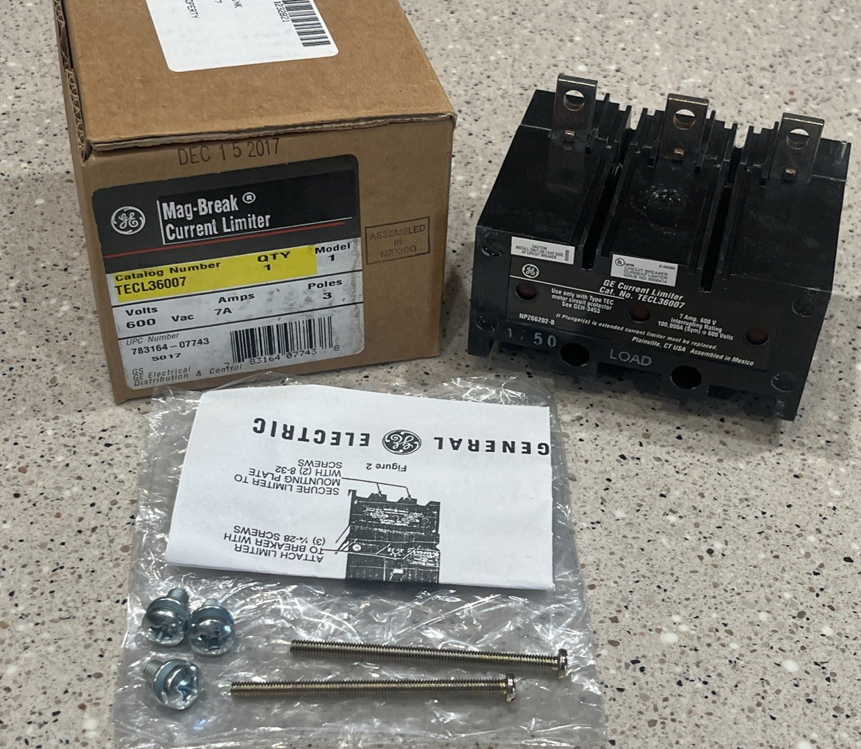GE General Electric TECL36007 Mag Break Current Limiter 600VAC 7A 3P *NEW IN BOX
