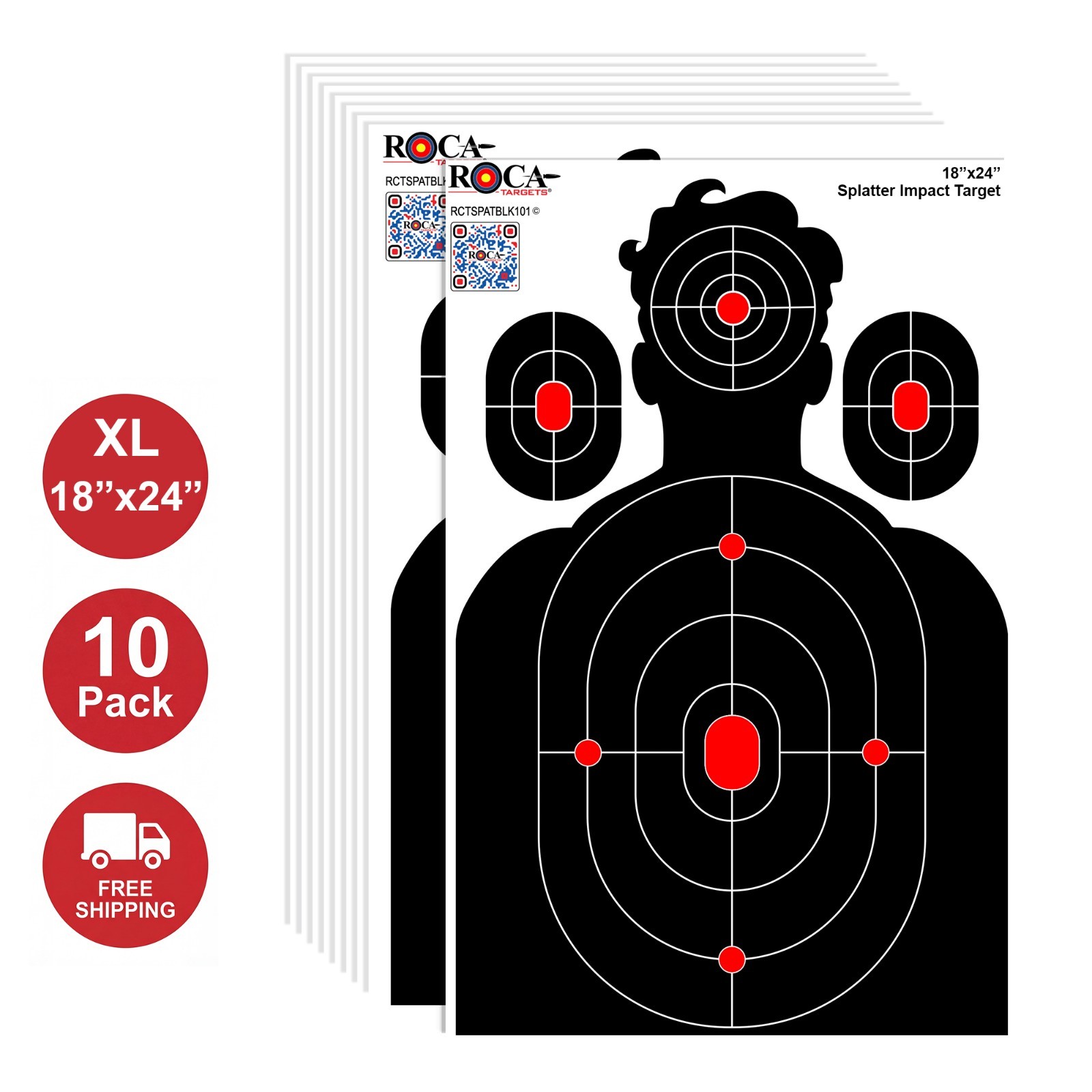 Splatter Shooting Target, Reactive Silhouette Impact Target, LG 18\