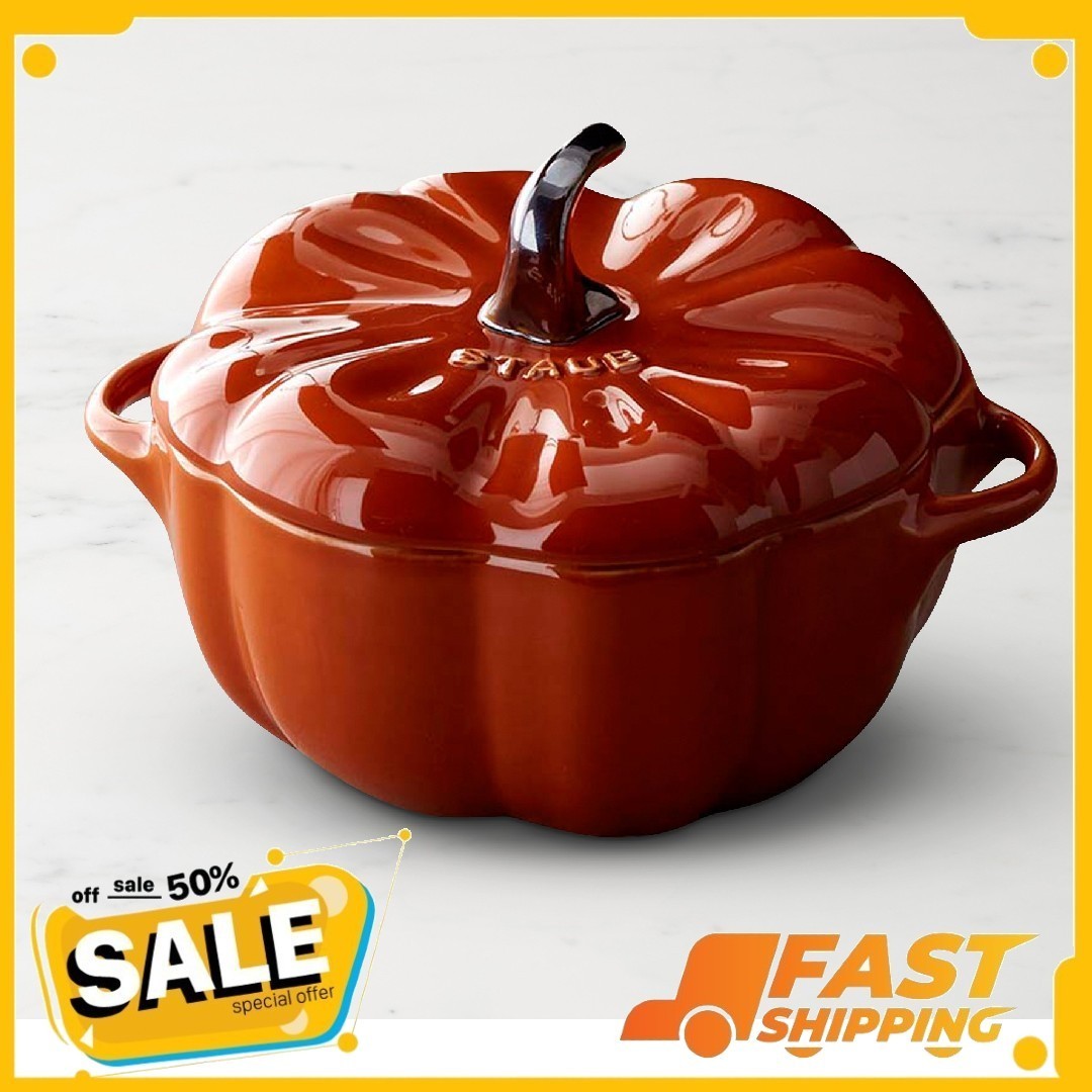 Staub Stoneware Pumpkin Cocotte 5-Qt, Orange, NEW, FreeShipping Staub Stoneware Pumpkin Cocotte 5-Qt, Orange, NEW, FreeShipping
