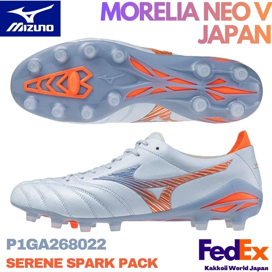 Mizuno Soccer Cleats MORELIA NEO 5 JAPAN Blue/Orange P1GA268022 SERENE SPARK
