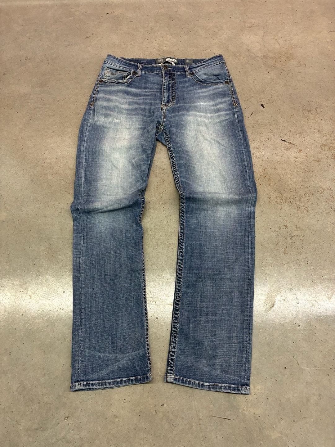 BKE Tyler Straight Leg Jeans Size 34L Blue Faded Denim