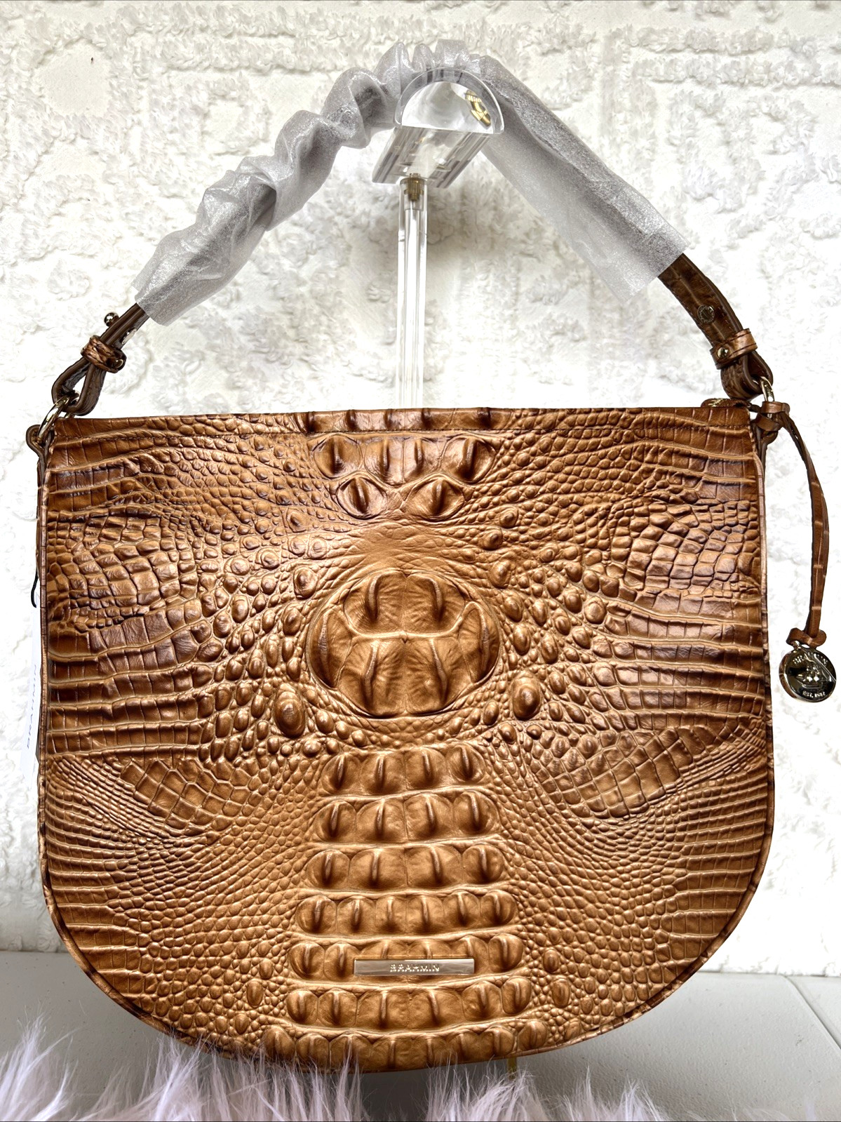 NWT BRAHMIN Small Kathleen Cinnamon Alden Road Leather Shoulder Bag MSRP $295