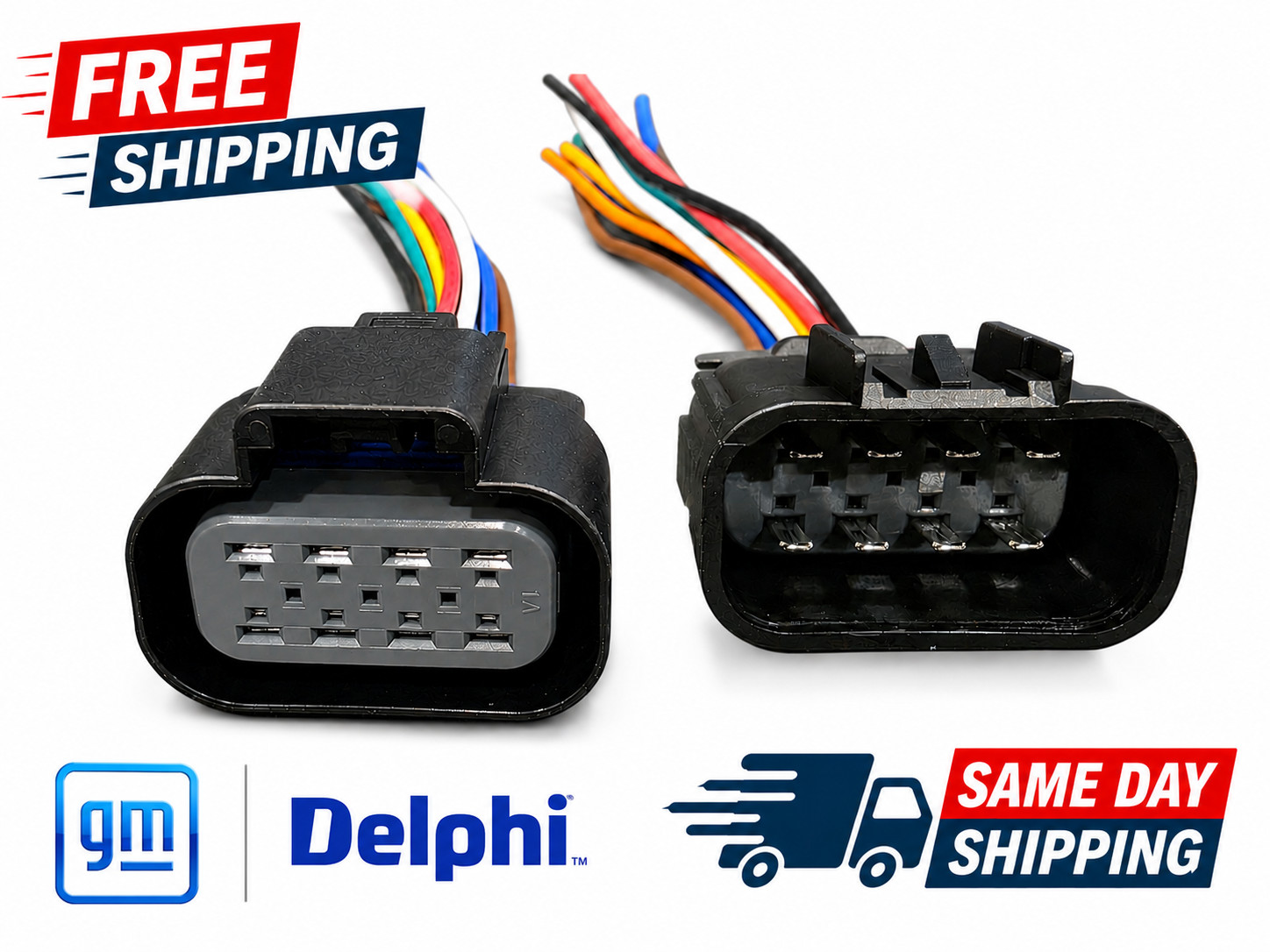 2007 - 2015 Chevrolet Silverado Headlight Delphi Connectors Plug Pigtail OEM 2007 - 2015 Chevrolet Silverado Headlight Delphi Connectors Plug Pigtail OEM