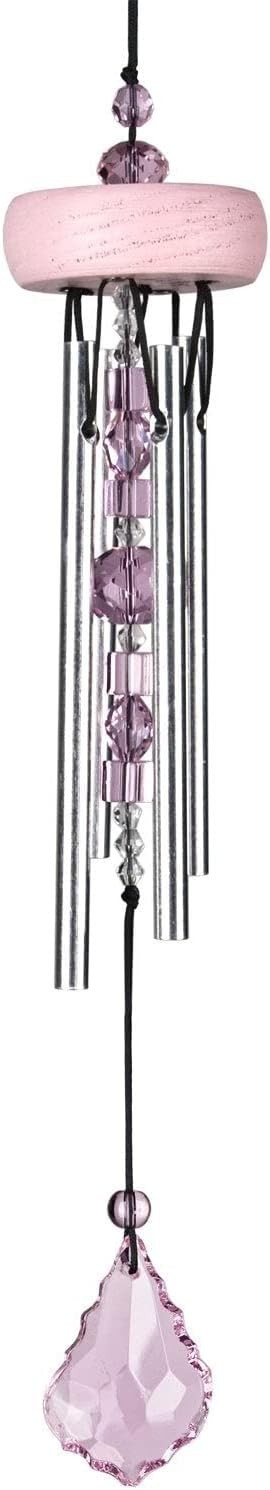 Woodstock Chimes Signature Collection, Crystal Gem Drop Chime, 10\'\' - Rose Pink Woodstock Chimes Signature Collection, Crystal Gem Drop Chime, 10\'\' - Rose Pink