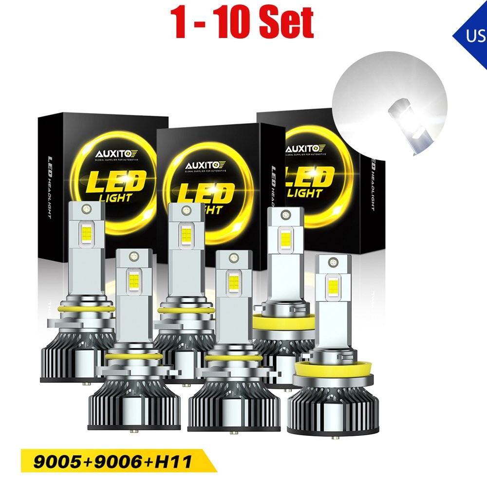 6-60 AUXITO H11 9005 9006 LED Headlight Bulb High Low Beam Combo 6500K White Y19
