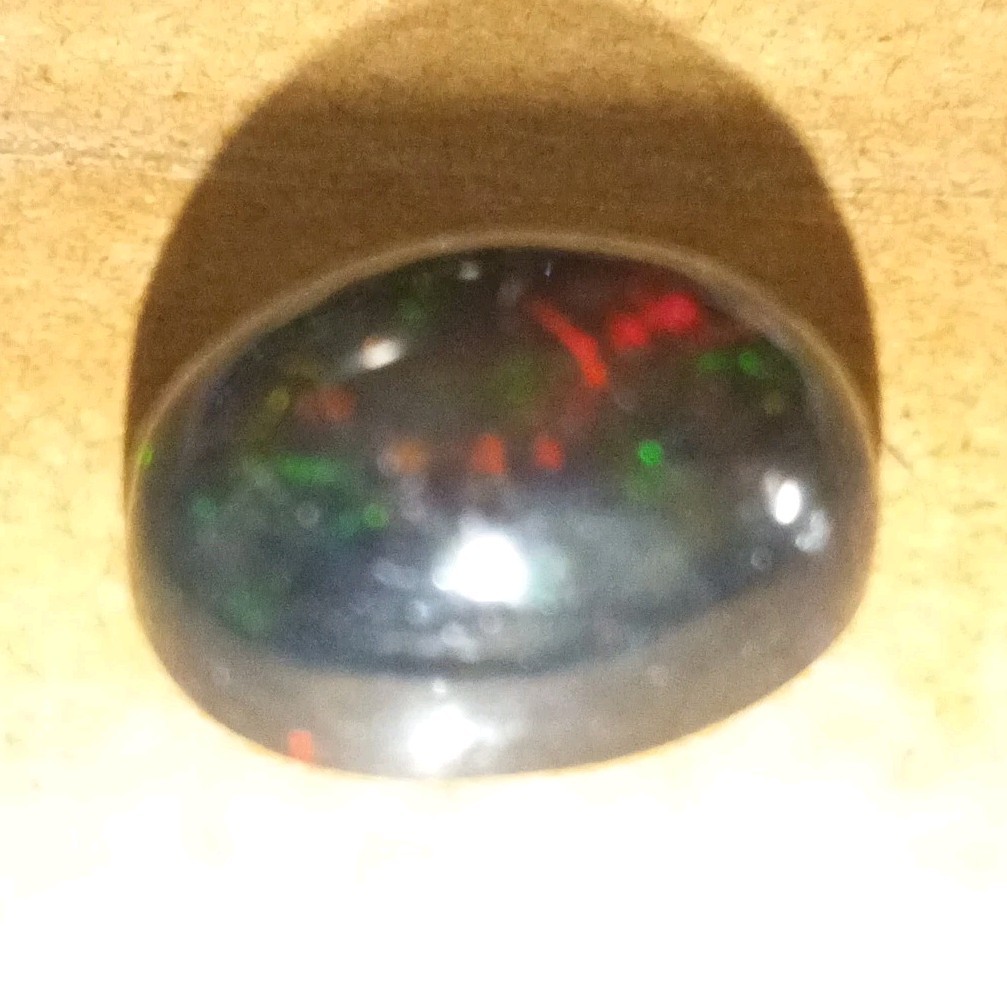 Natural Australian Black Opal Oval Cabochon Loose Gemstone Iridescence 8.90ct Natural Australian Black Opal Oval Cabochon Loose Gemstone Iridescence 8.90ct