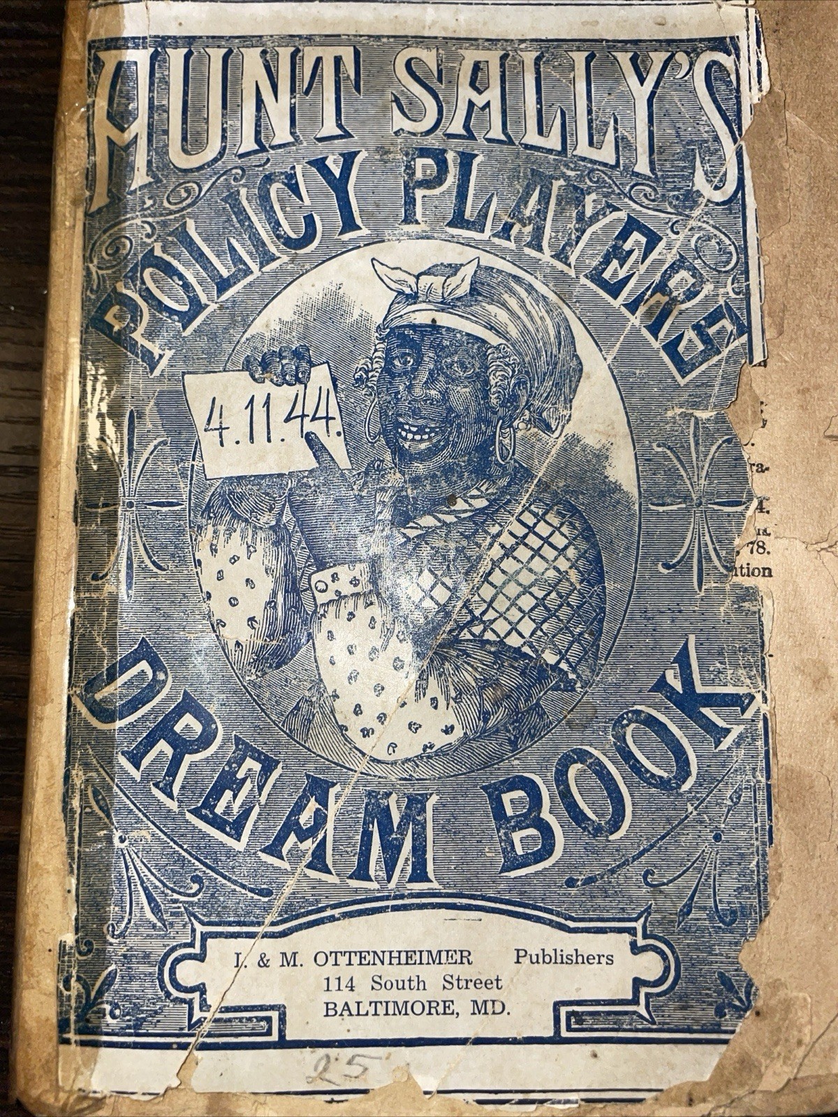 1898 Sally’s policy players dream book. Antique. Printed 1898 original copy.
