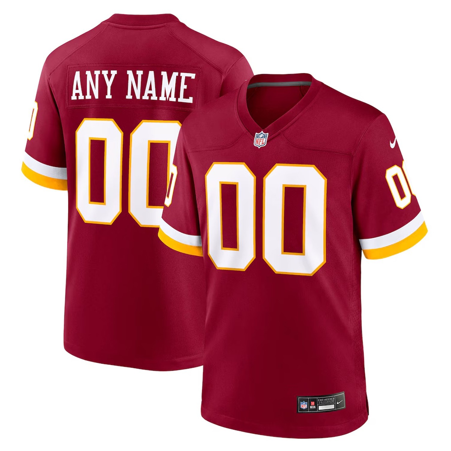 Men's Washington Commanders Burgundy Custom- Stitched