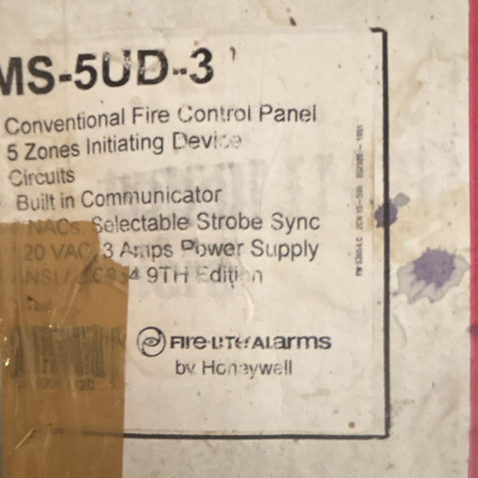 Fire-Lite Alarms by Honeywell MS-5UD-3 Conventional Fire Control Panel
