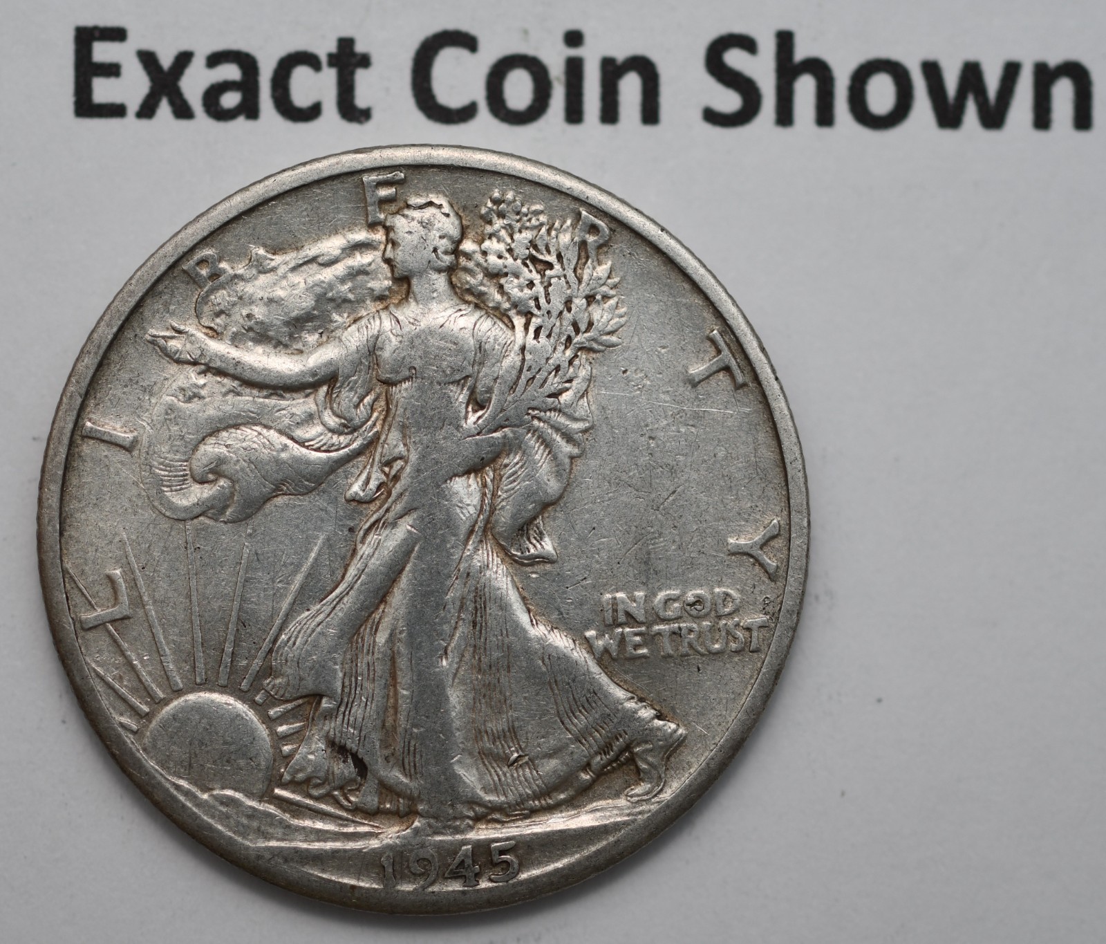1945-D Walking Liberty 90% Silver Half Dollar Denver Mint Mark 1945-D Walking Liberty 90% Silver Half Dollar Denver Mint Mark
