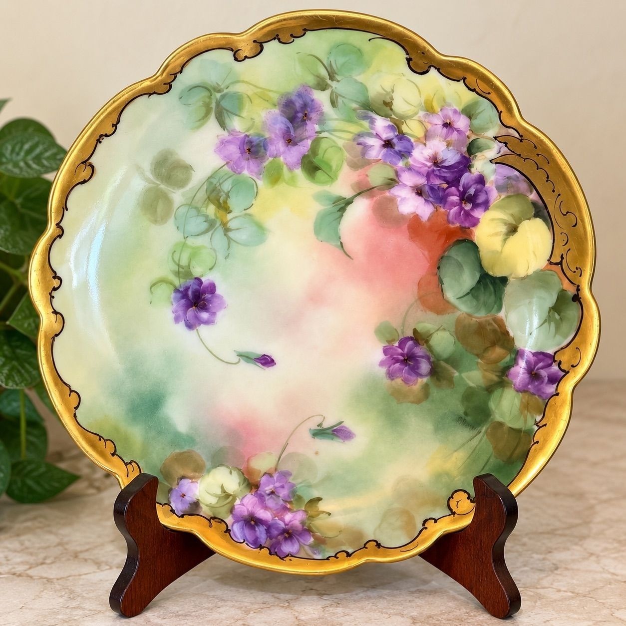 Exquisite Antique Limoges hand painted porcelain plate