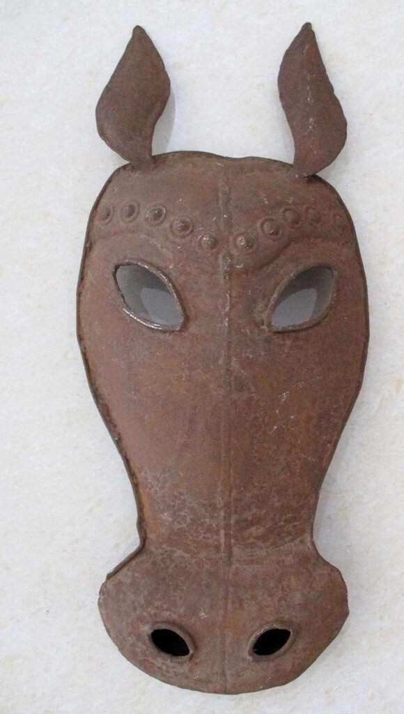 ANTIQUE HORSE MASK RARE UNUSUAL EMBOSSED