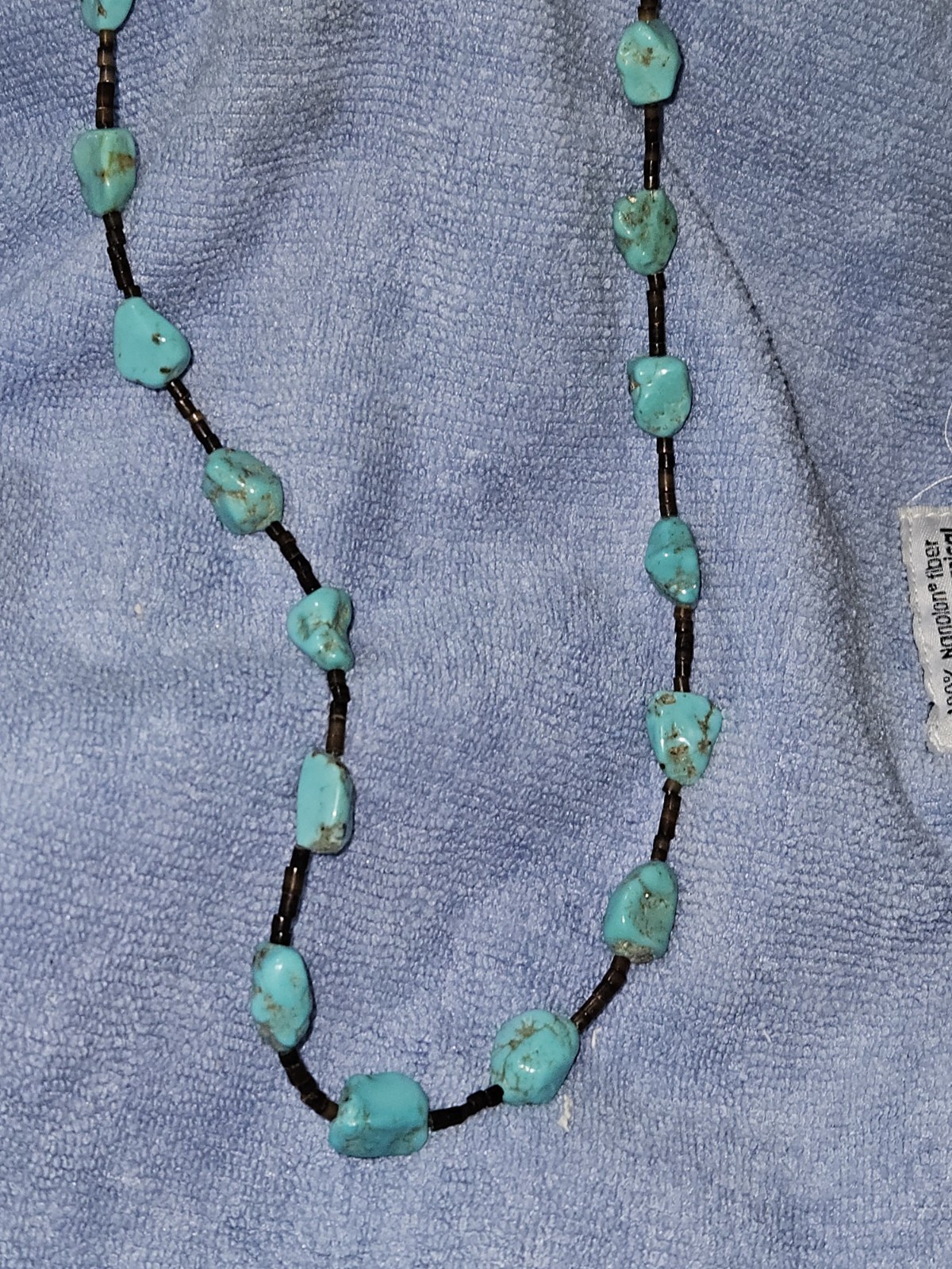 Navajo Natural Turquoise Nugget & Heishi Necklace 23\ Navajo Natural Turquoise Nugget & Heishi Necklace 23\