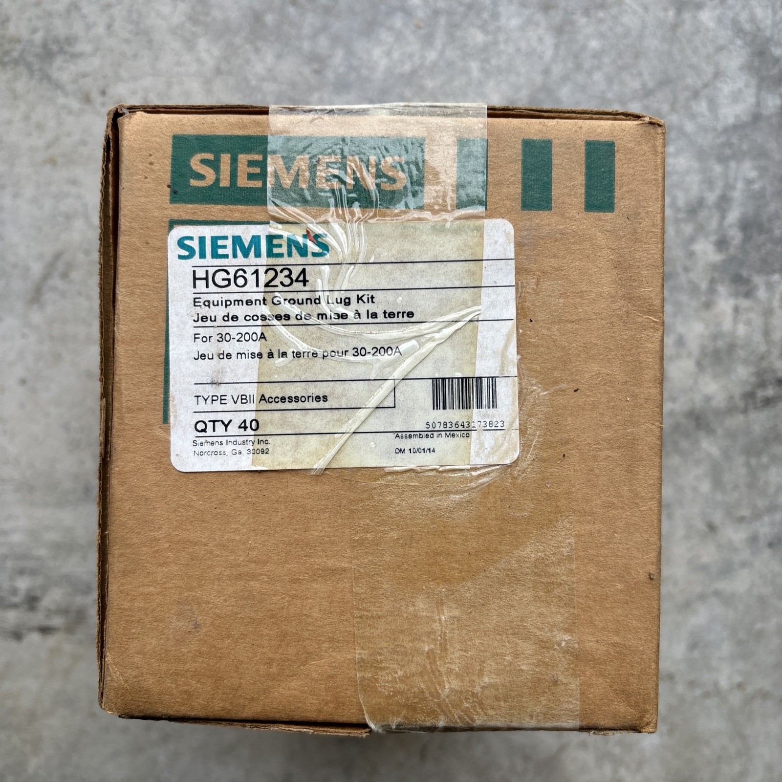 Case Of 40 SIEMENS HG61234 Equipment Ground Lug Kit 30-200A #4-14AWG NEW Case Of 40 SIEMENS HG61234 Equipment Ground Lug Kit 30-200A #4-14AWG NEW