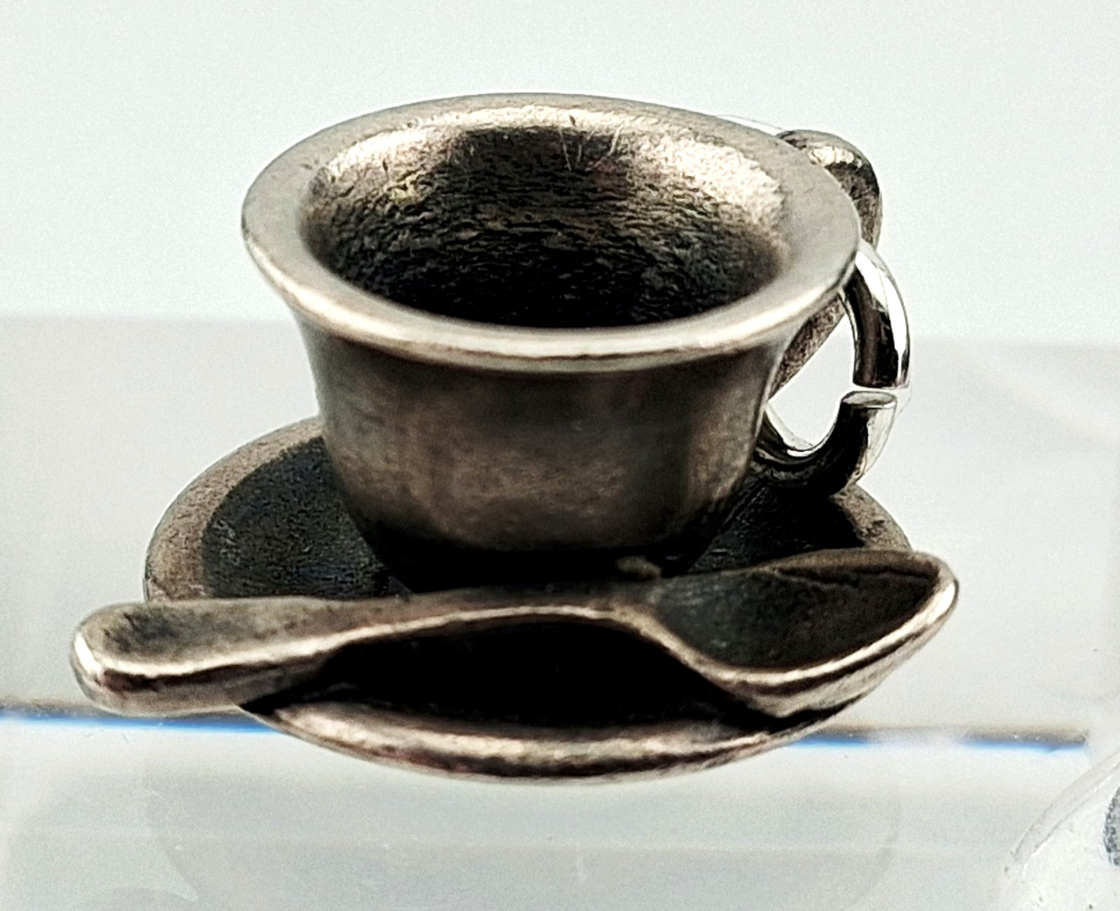 Retired James Avery Sterling Silver Teacup With Spoon Saucer Charm