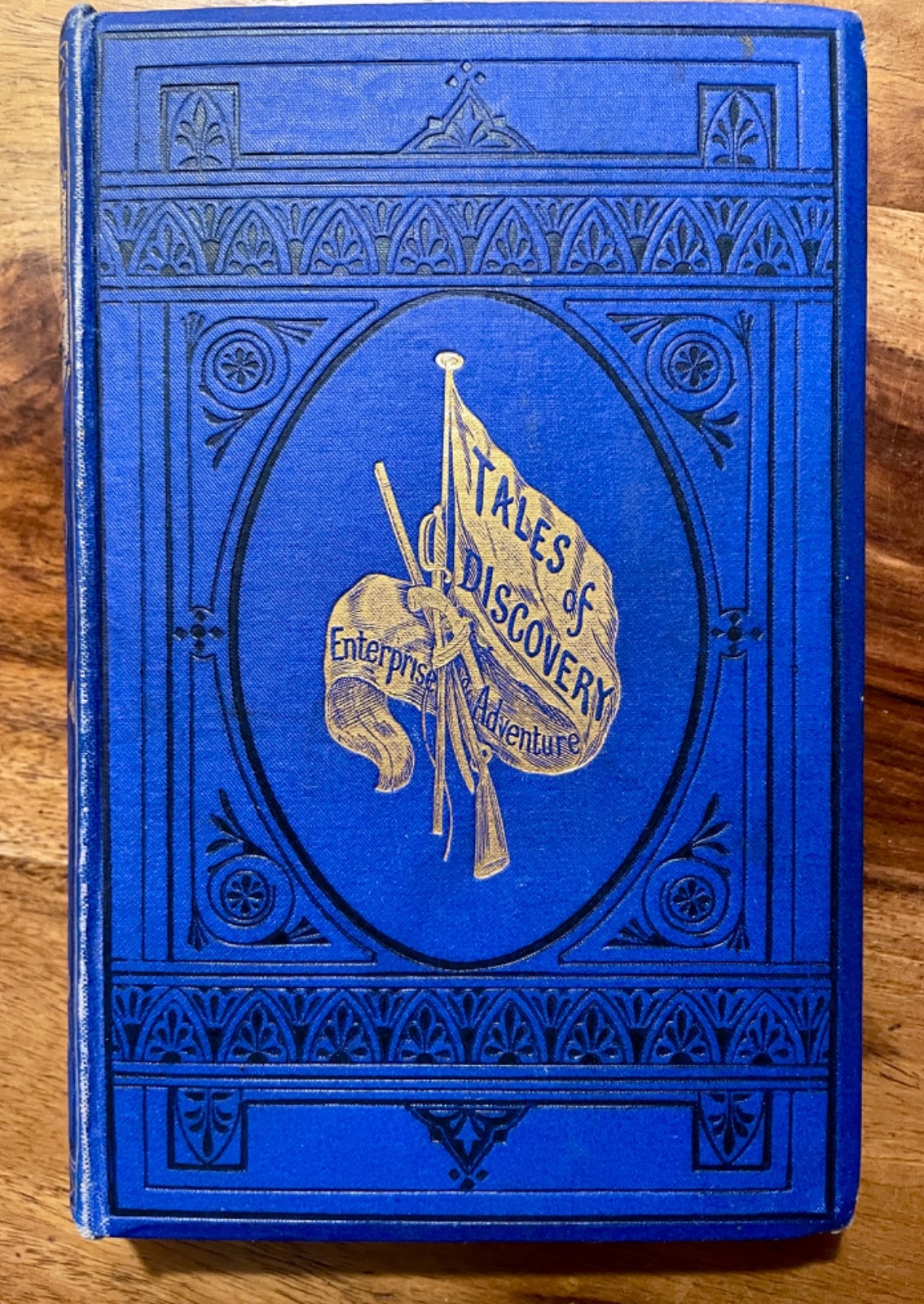 1865 Victorian Cobalt Blue Gilt Decorative Bk Exploration Adventure Illustrated