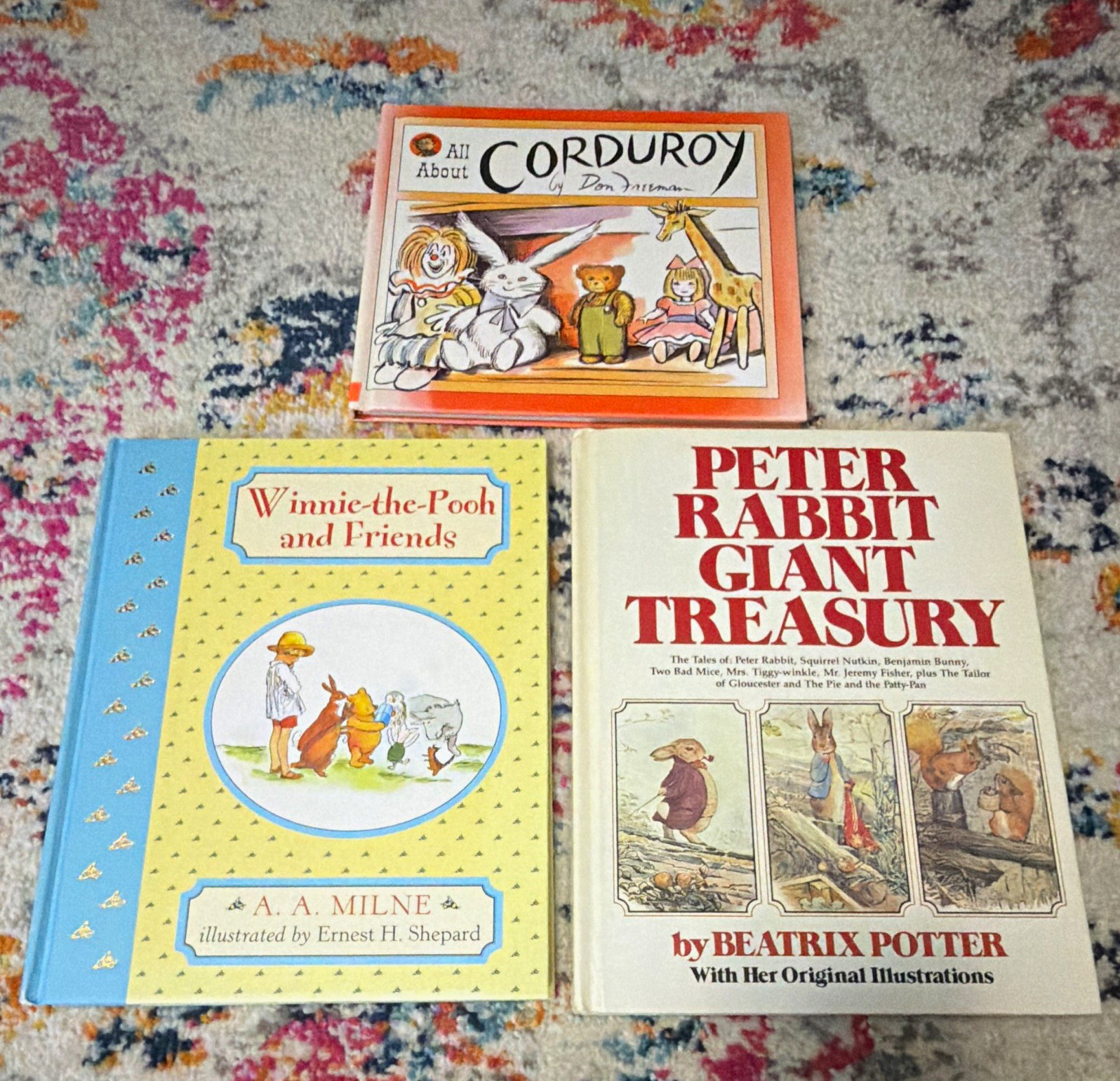 Vintage Children’s Book Bundle of 3 Winnie the Pooh, Peter rabbit, corduroy