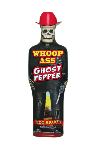 Ass Kickin\' Whoop Ass Ghost Pepper Hot Sauce 5.6 oz Bottle, Ghost Pepper