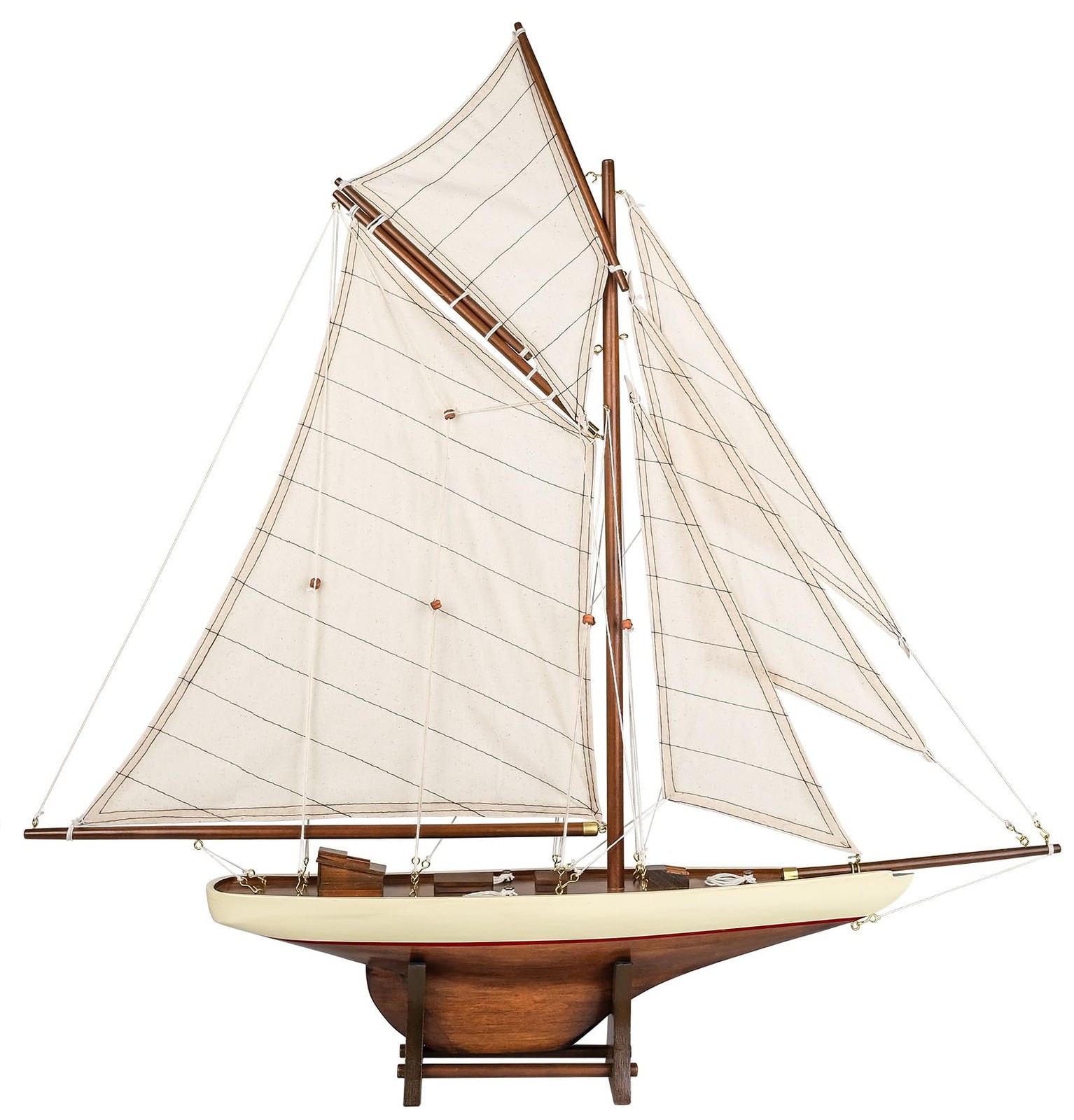 SAILINGSTORY Wooden Sailboat Model Decor Boat Model Ship Sailboat Decor Yacht...