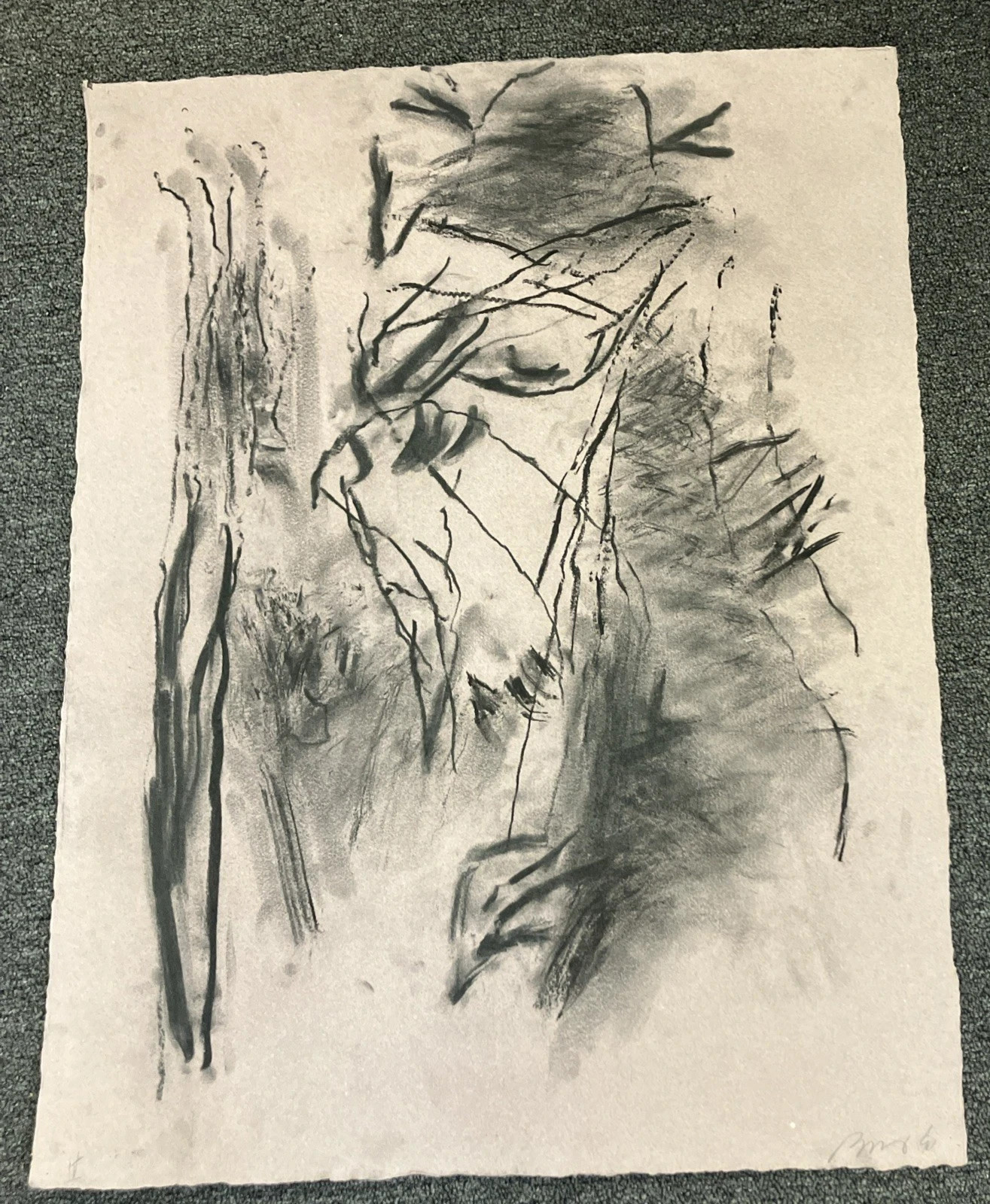 Bob Nugent Charcoal Sketch Drawing On Paper 1990