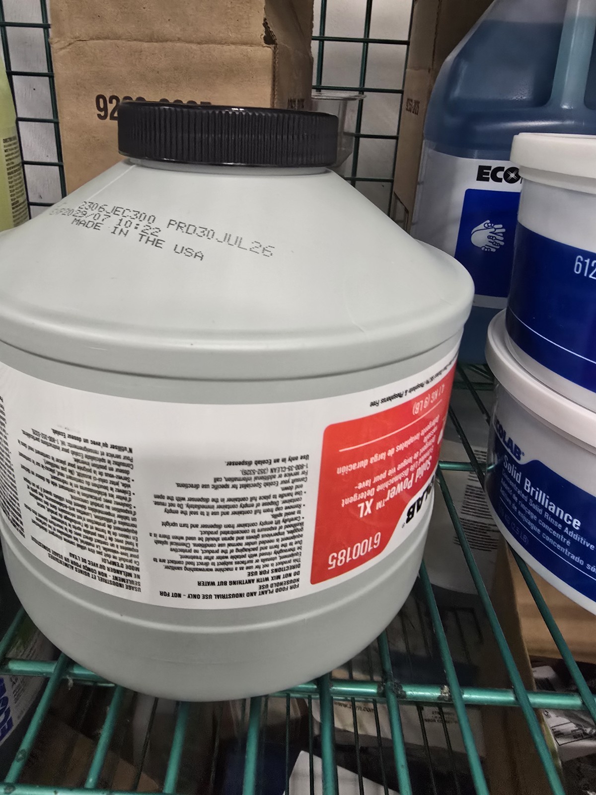 Ecolab Solid Power XL Dishwasher Machine Detergent Tub (6100185) 9 Lbs