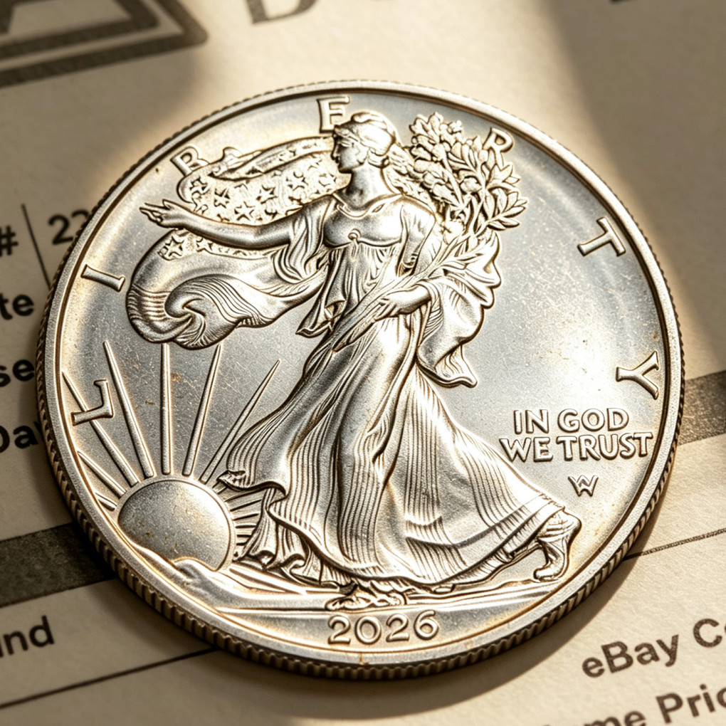 2026 $1 American Silver Eagle 1 oz Silver Round AU Condition With Capsule 2026 $1 American Silver Eagle 1 oz Silver Round AU Condition With Capsule