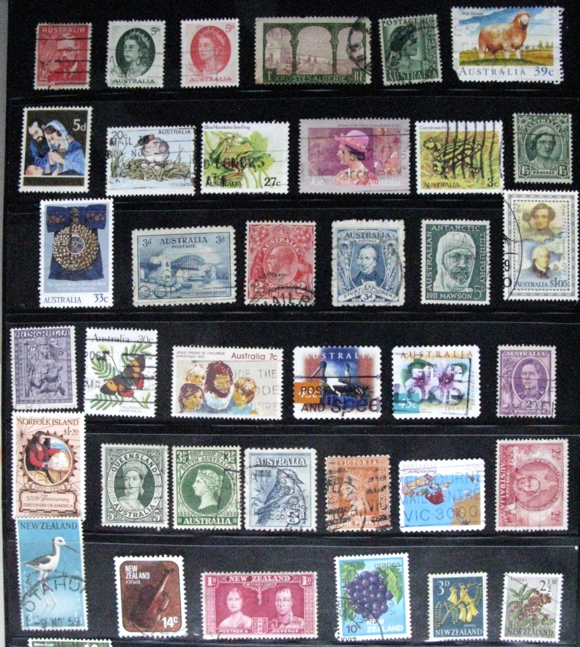 Australia & states 31 stamps used vintage +modern & Bonus: 6 New Zealand stamps Australia & states 31 stamps used vintage +modern & Bonus: 6 New Zealand stamps