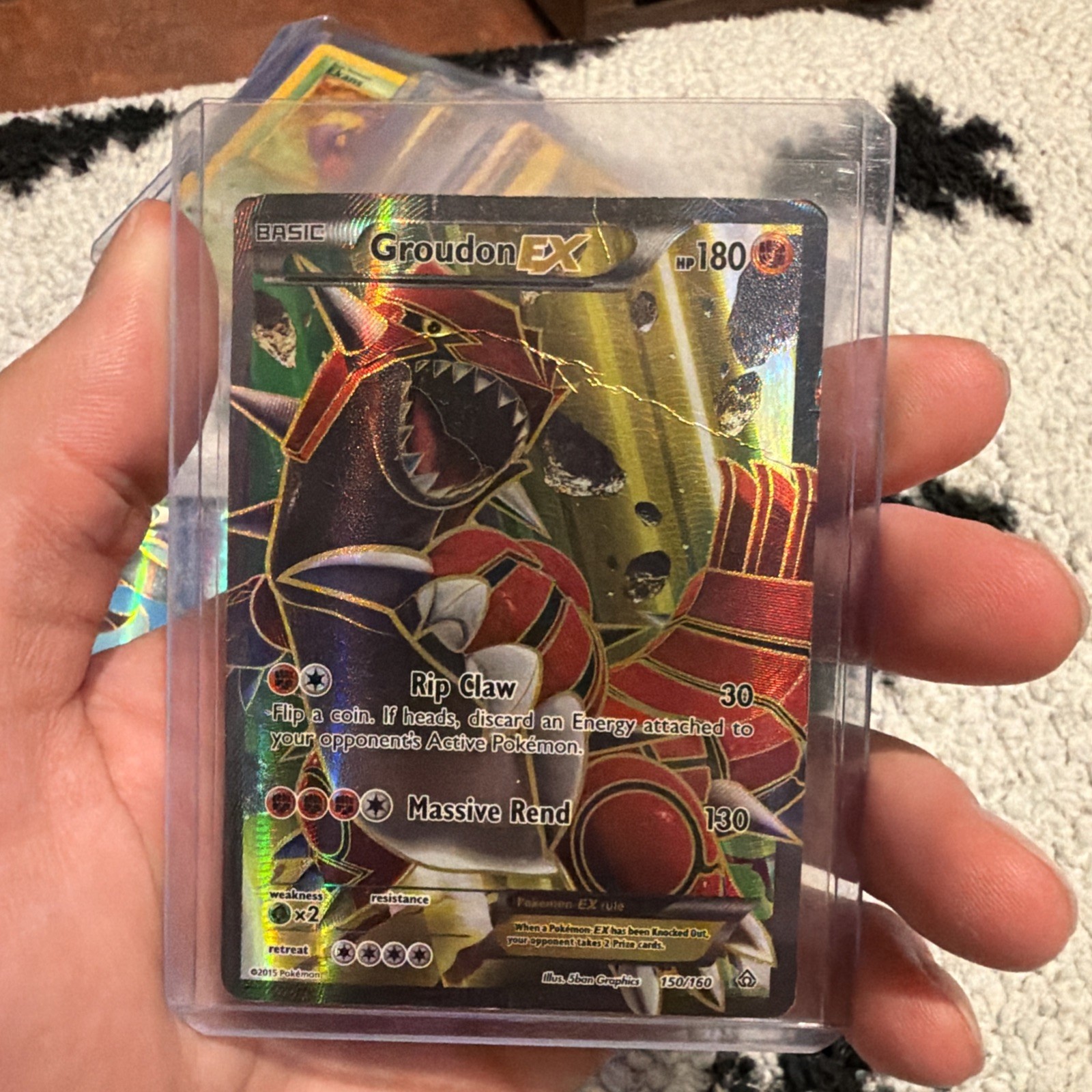 2015 Pokemon TCG Groudon EX 150/160 XY Primal Clash Full Art Holo HP 2015 Pokemon TCG Groudon EX 150/160 XY Primal Clash Full Art Holo HP