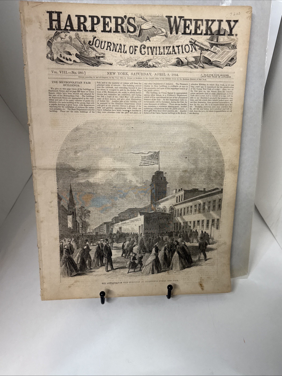 Genuine Journal, Harper's Weekly #380 4/9/1864- Negros Leaving Their Home