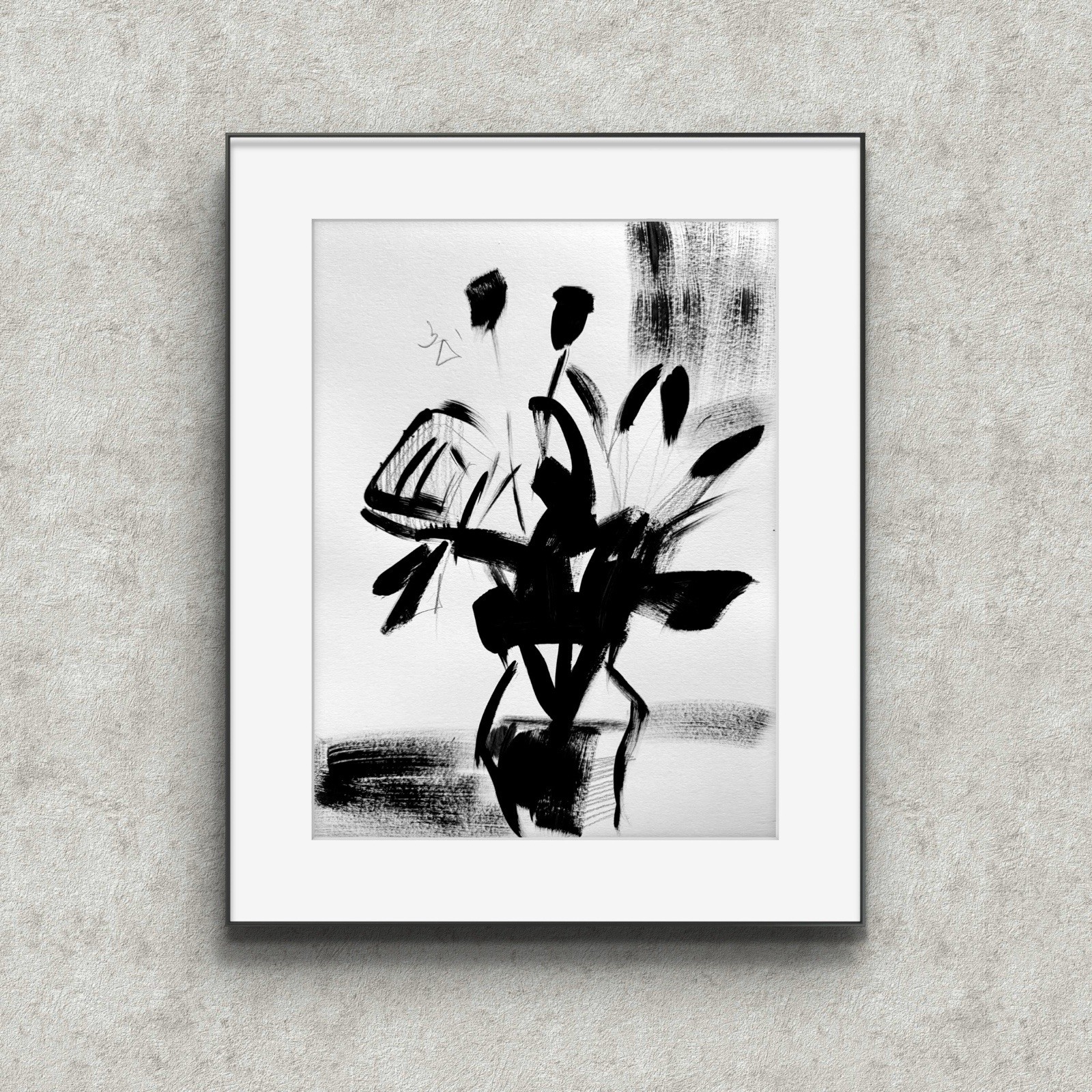 Flowers No.30 9x12 Original Abstract Acrylic Paper Signed Contemporary Wall Art