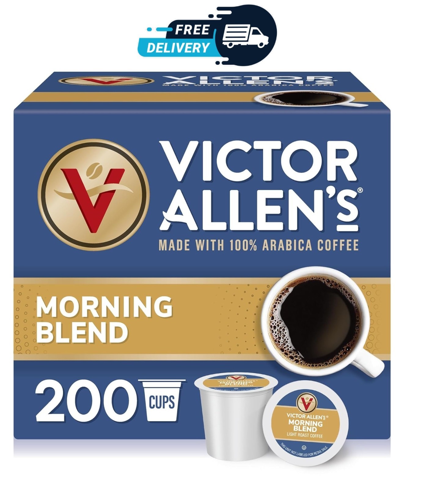 Victor Allen's Coffee Morning Blend, Light Roast, 200 Count, Single Serve Coffee