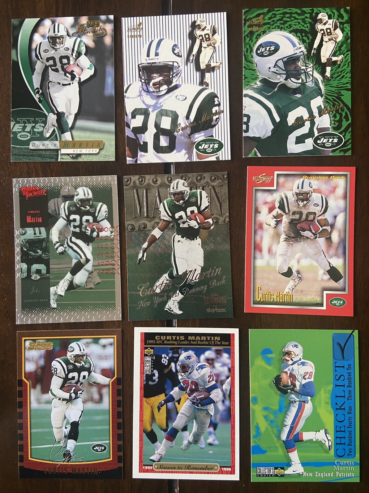 Curtis Martin Card Lot (19 Cards) New York Jets New England Patriots