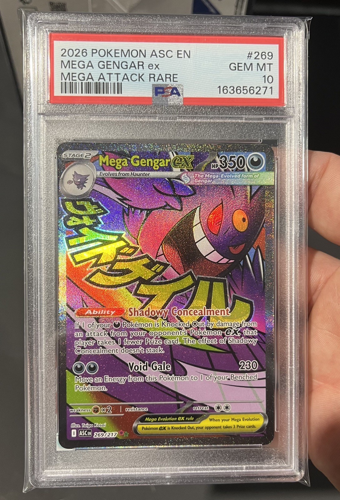 Pokémon TCG PSA 10 Mega Gengar EX  269/217 Ascended Heroes Mega Attack Rare