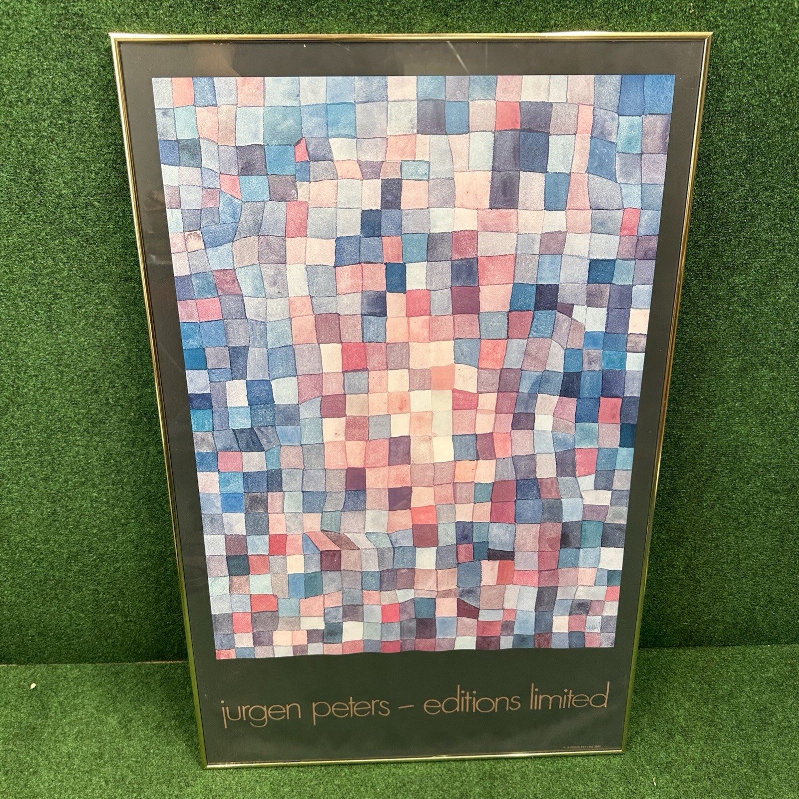 1980 Jurgen Peters Editions Limited Abstract Squares Exhibition Poster Framed