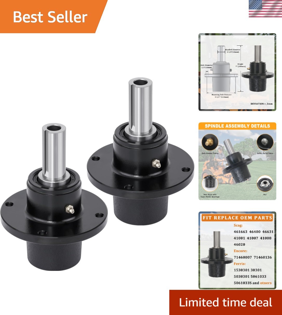 High-Quality Mower Spindles Set for Scag 48\ High-Quality Mower Spindles Set for Scag 48\