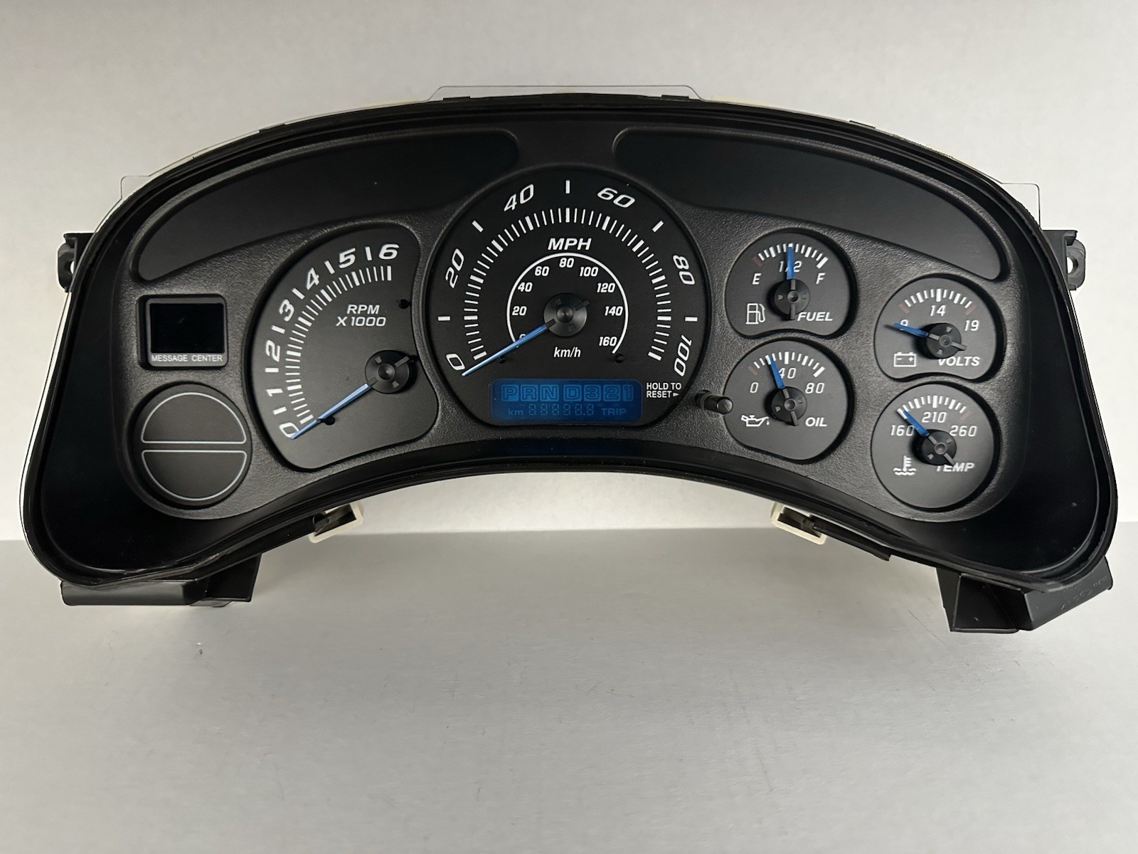 00-02 Silverado Speedometer Instrument Gauge Cluster White LED Blue Needles 00-02 Silverado Speedometer Instrument Gauge Cluster White LED Blue Needles