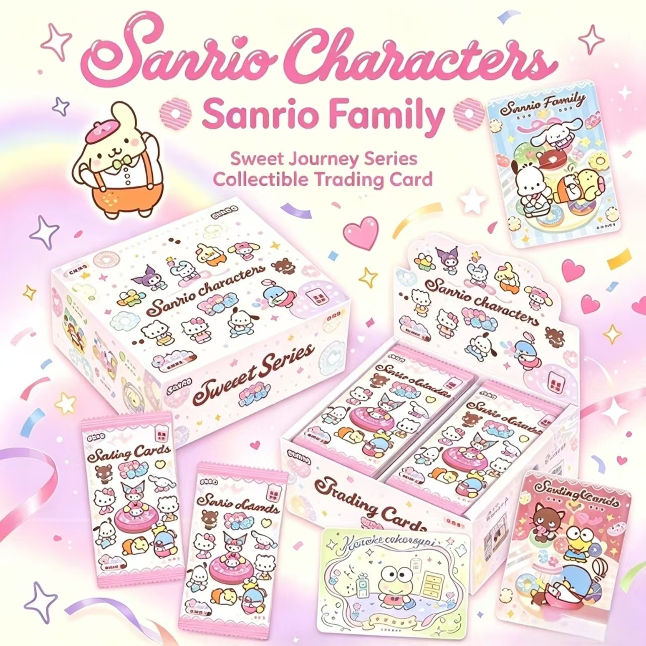 Official Sanrio Sweet Journey Series Collectible Trading Card Booster 30Packs