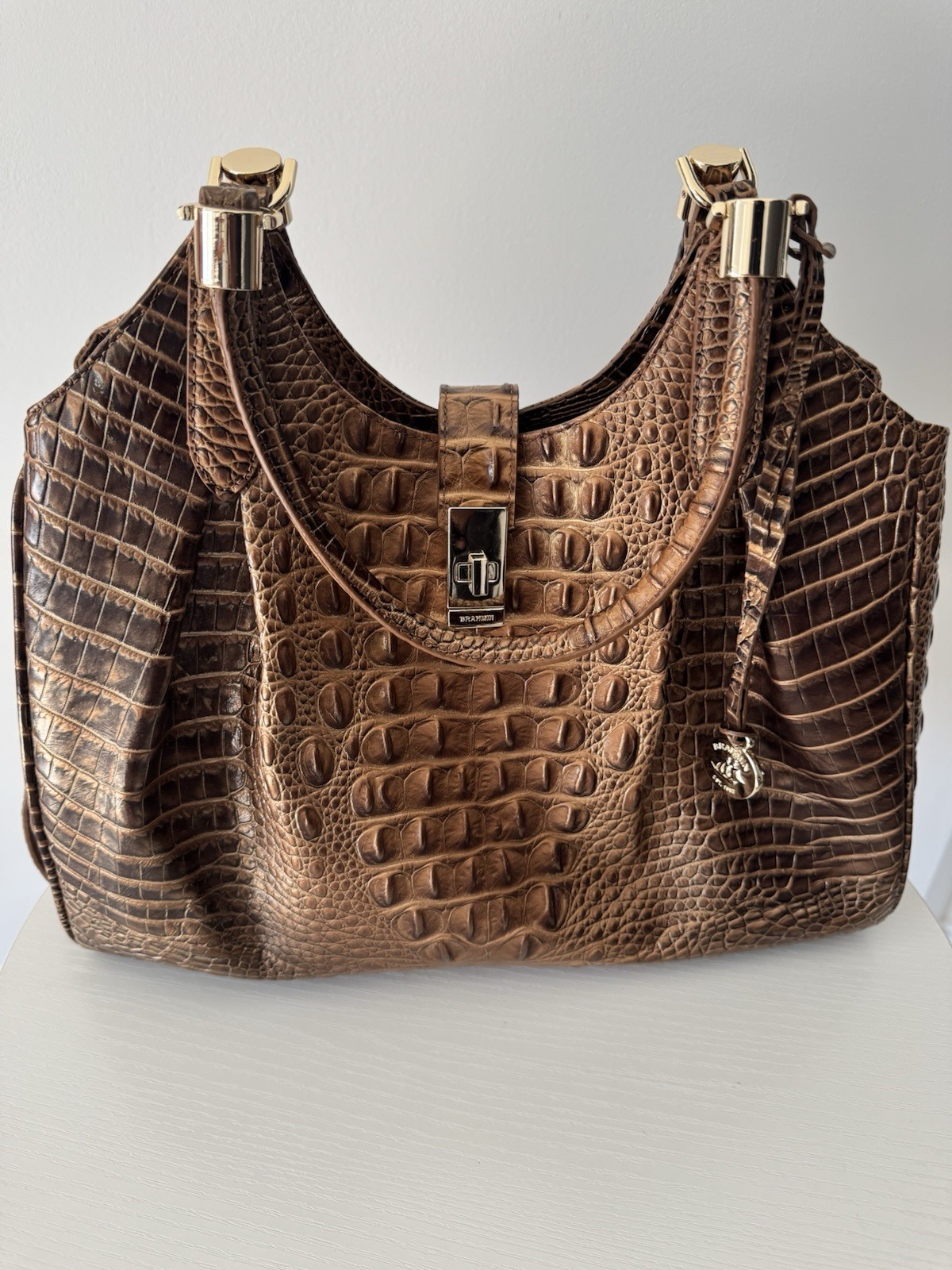 Brahmin Celia Top Handle Bag Hazelnut Melbourne Leather Satchel