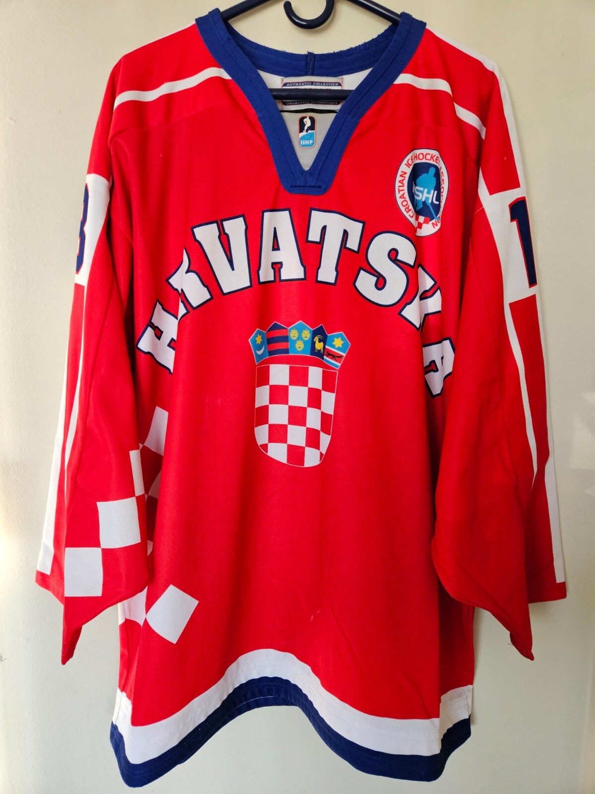 CROATIA NATIONAL TEAM HRVATSKA - Jurica Franković - match worn Hockey jersey