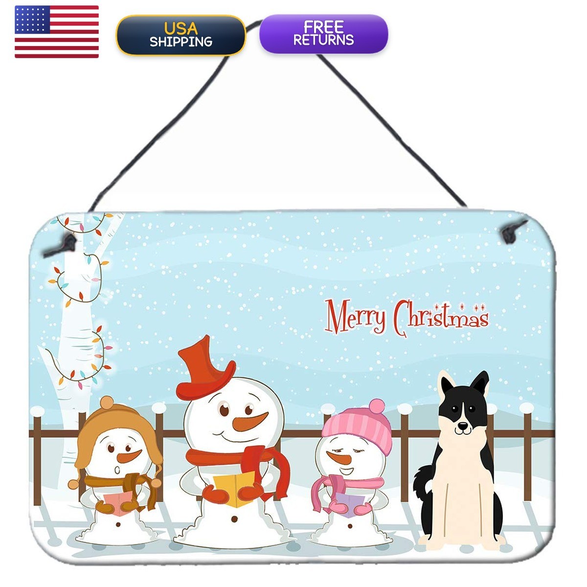 Caroline\'s Treasures BB2360DS812 Merry Christmas Carolers Russo-European Laika